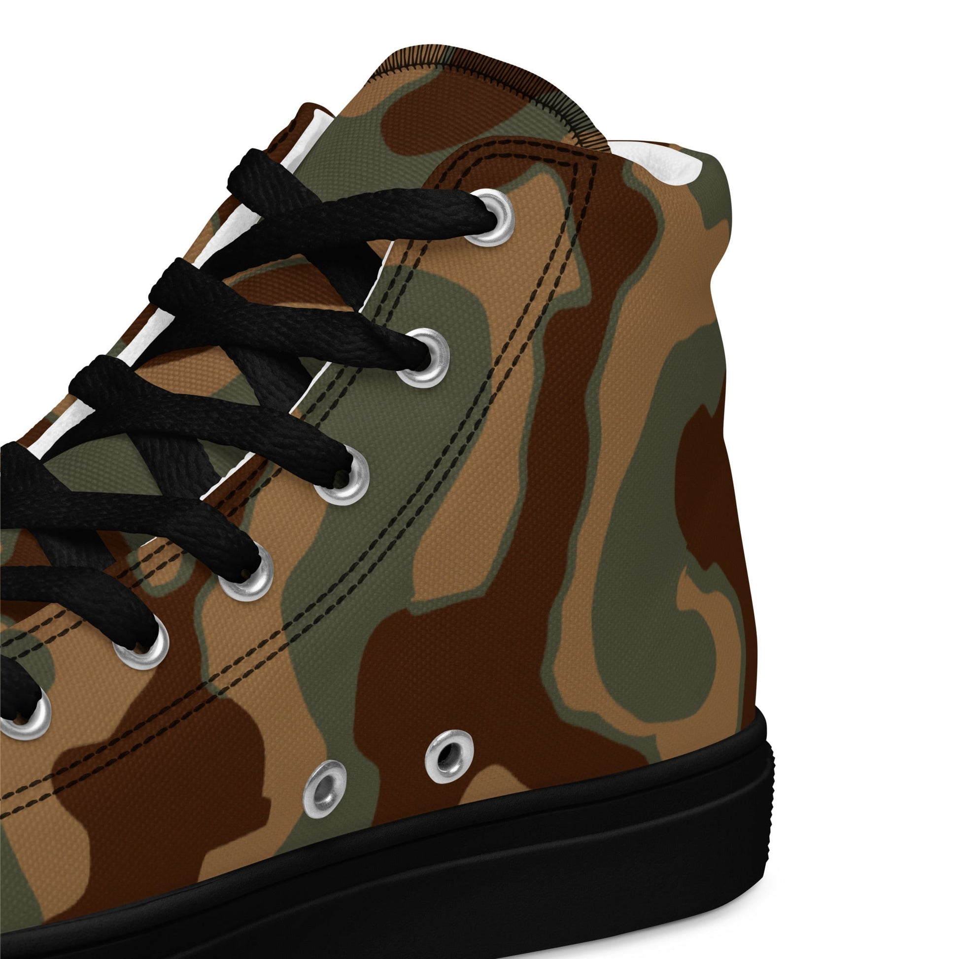 German Ambush Normandy Tank CAMO Mens high top canvas shoes - High Top Canvas Shoes
