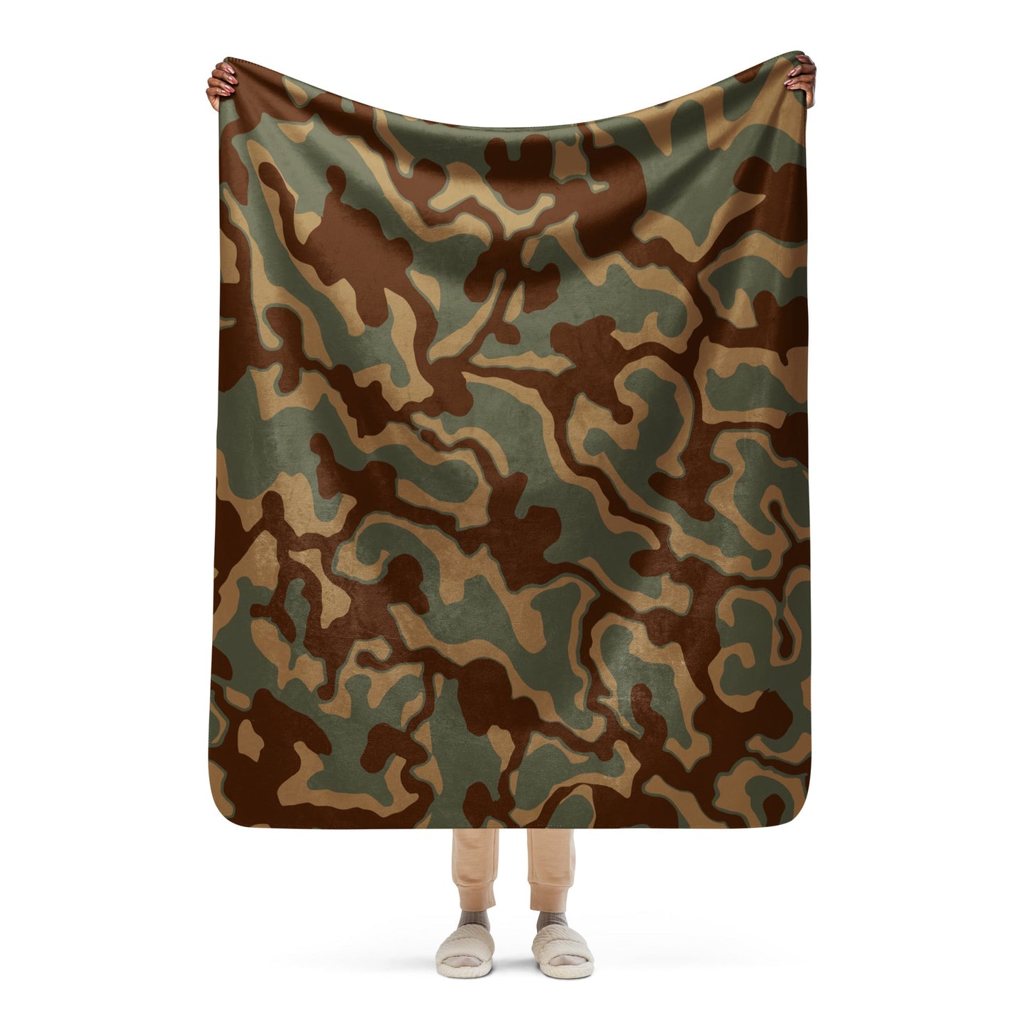 German Ambush Normandy Tank CAMO Sherpa blanket - 50″×60″ - Blankets
