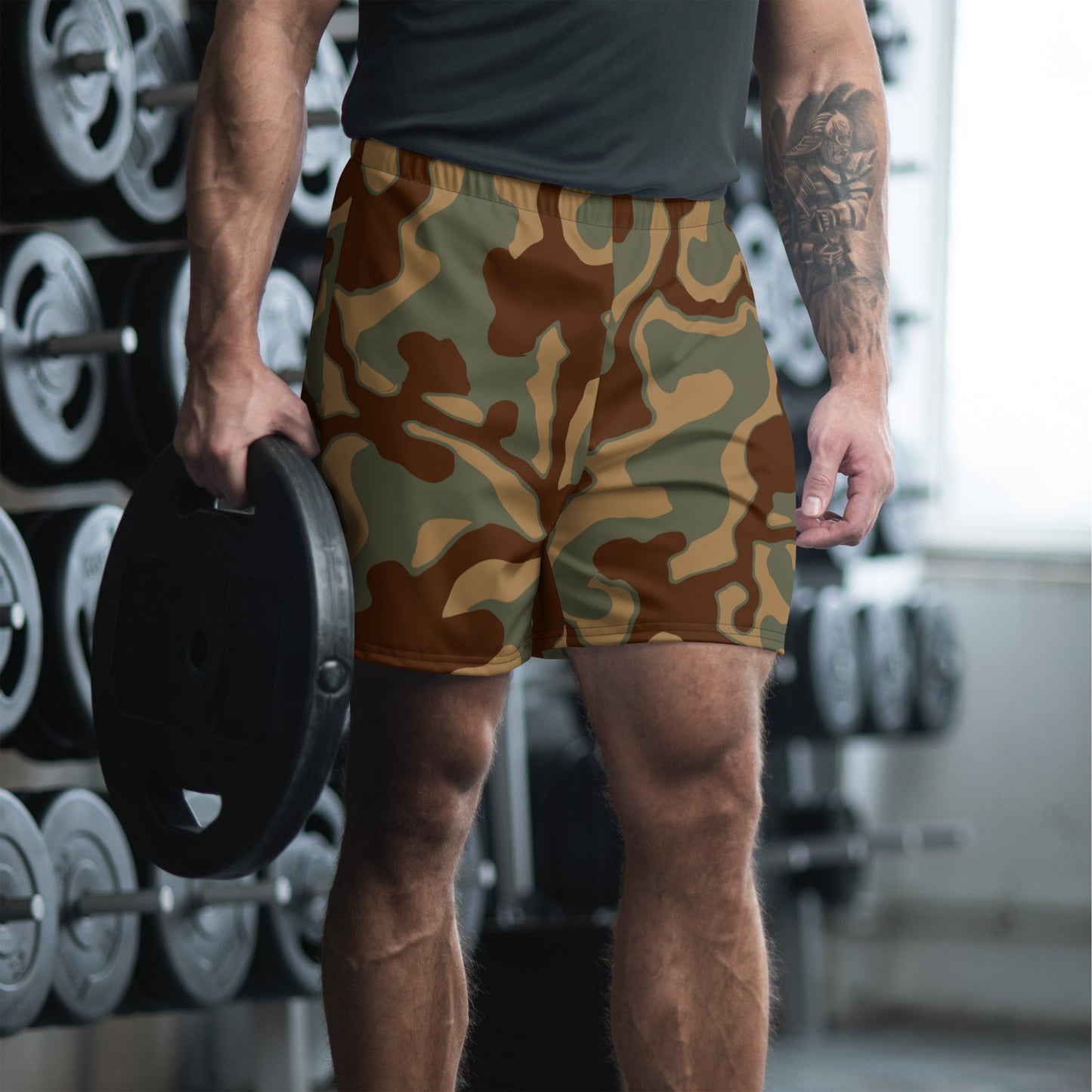 German Ambush Normandy Tank CAMO Unisex Athletic Long Shorts - 2XS