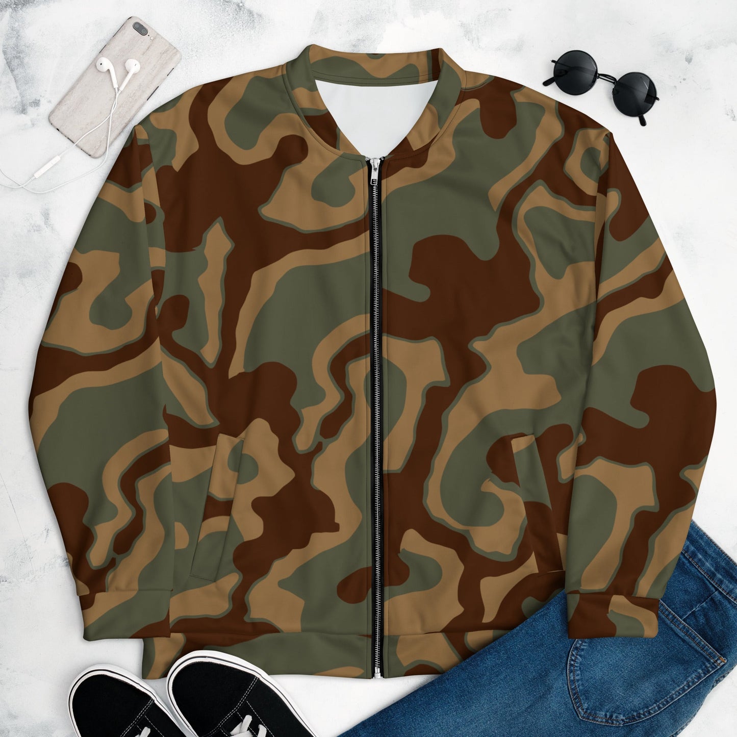 German Ambush Normandy Tank CAMO Unisex Bomber Jacket - XS - Jackets