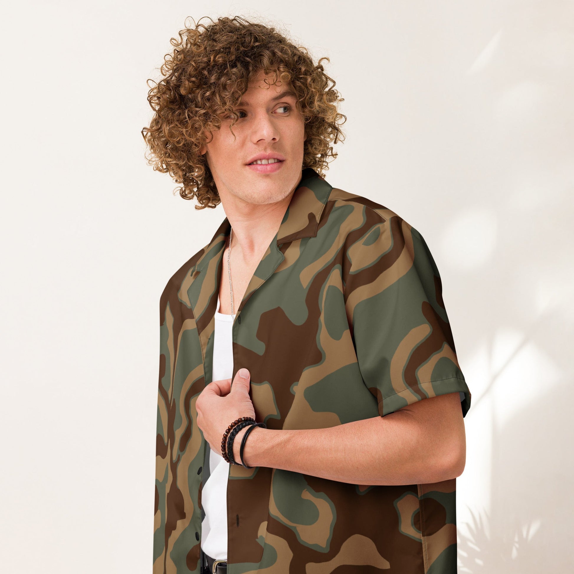 German Ambush Normandy Tank CAMO Unisex button shirt - Button Shirts