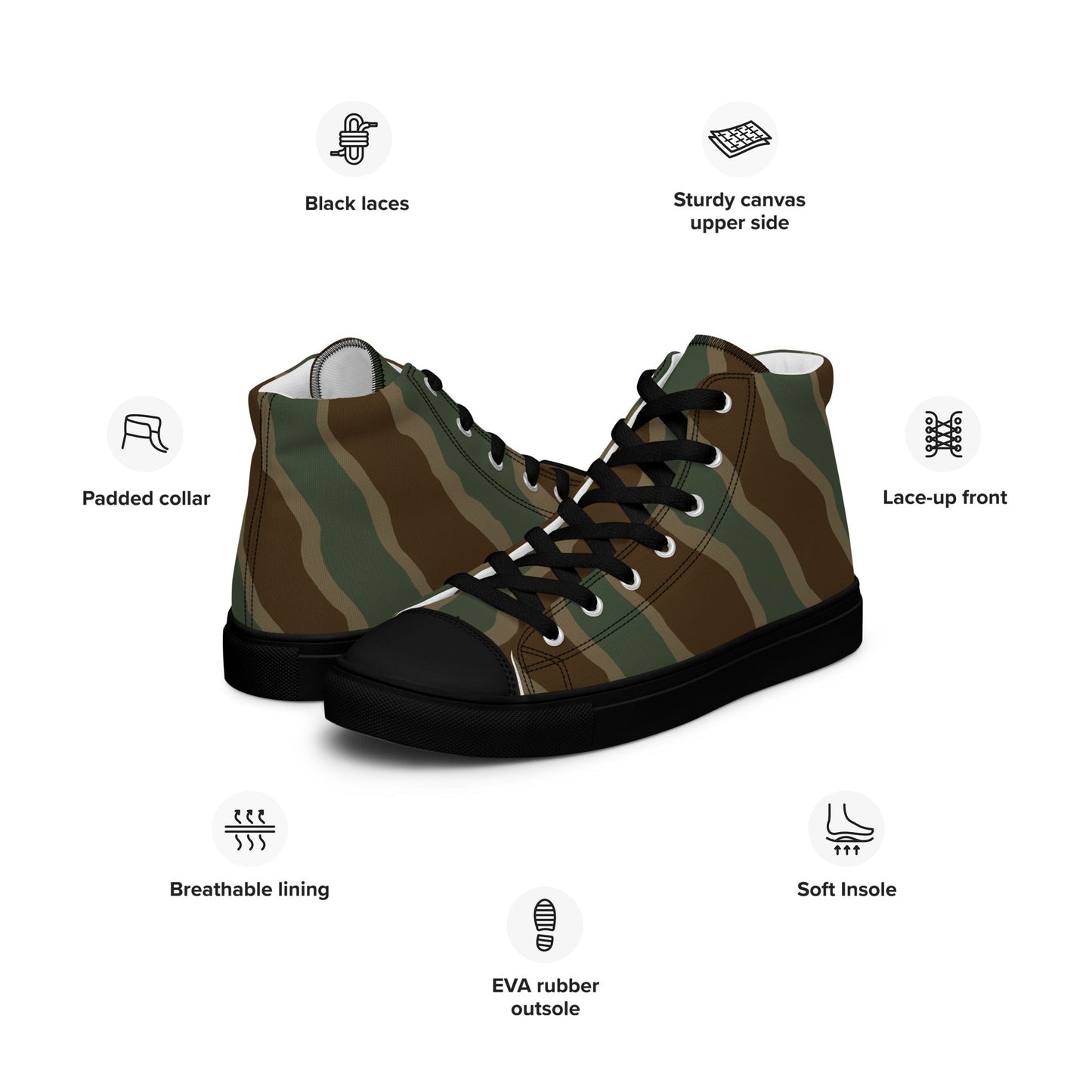 German Ambush Three Stripe Tank CAMO Mens high top canvas shoes - High Top Canvas Shoes