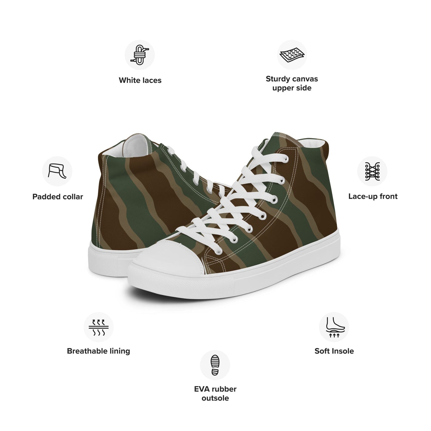 German Ambush Three Stripe Tank CAMO Mens high top canvas shoes - High Top Canvas Shoes