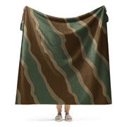Ambush Tank Three-Stripe CAMO Sherpa Blanket - 60″×80″