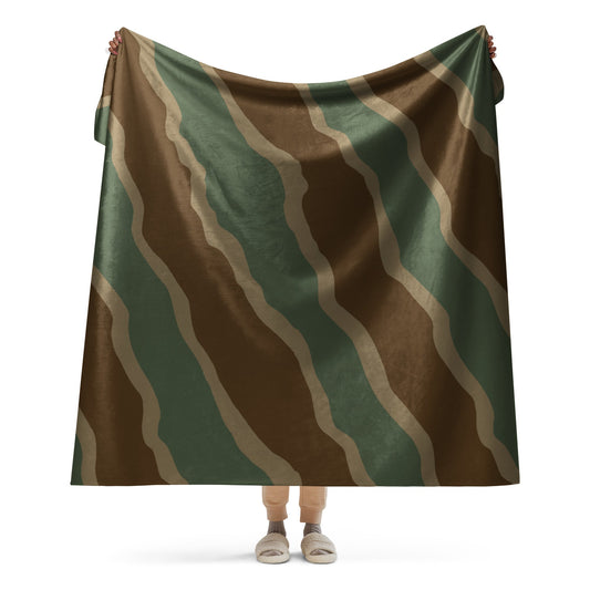 German Ambush Three Stripe Tank CAMO Sherpa blanket - 60″×80″ - Blankets