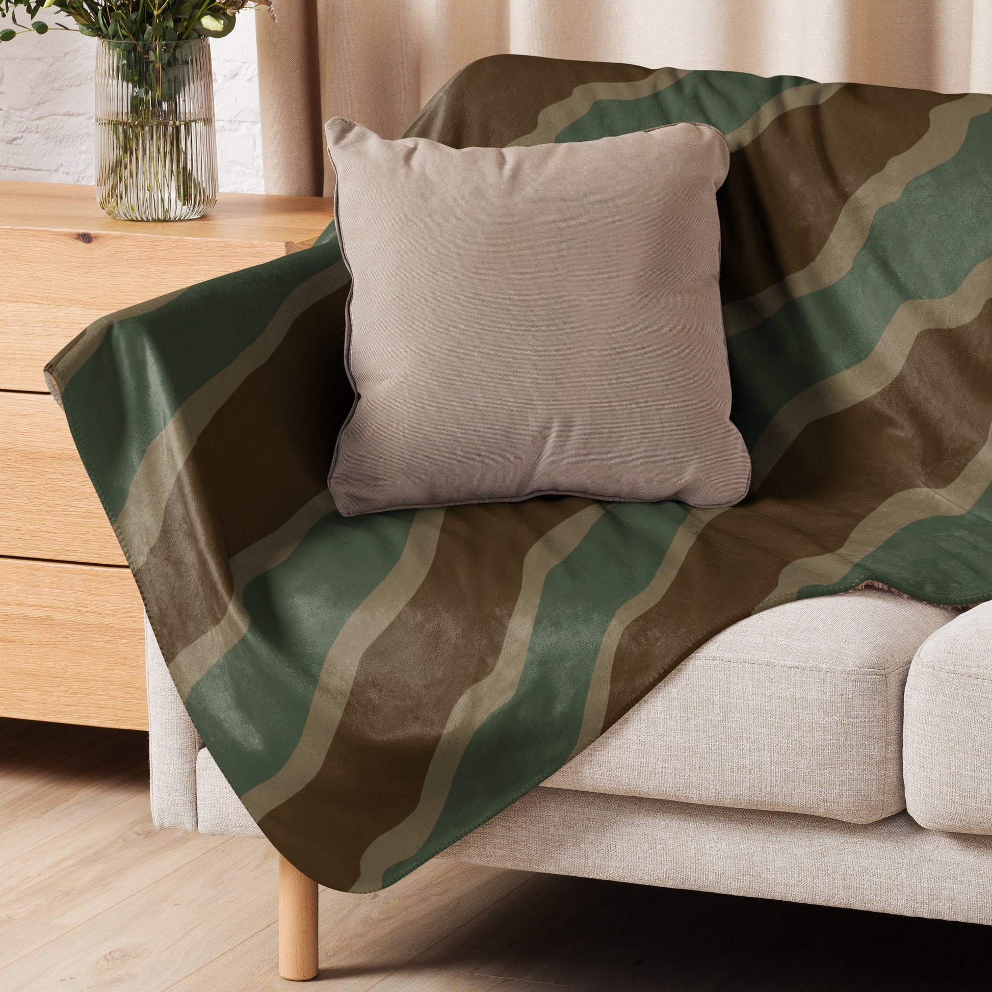 German Ambush Three Stripe Tank CAMO Sherpa blanket - Blankets