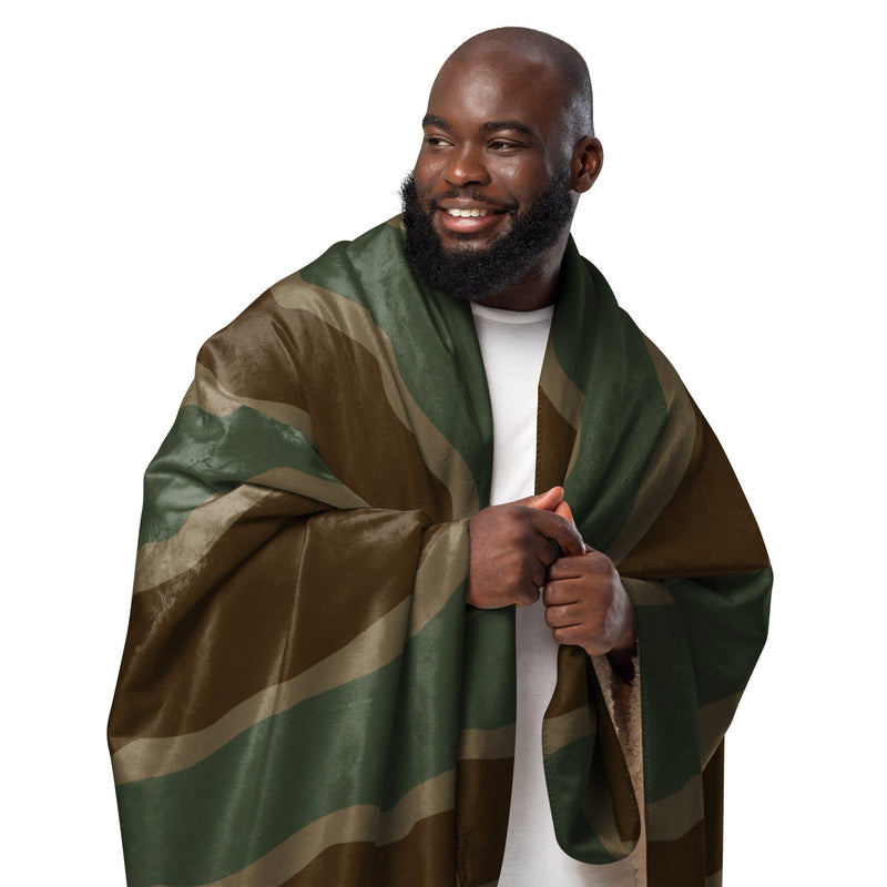 Ambush Tank Three-Stripe CAMO Sherpa Blanket