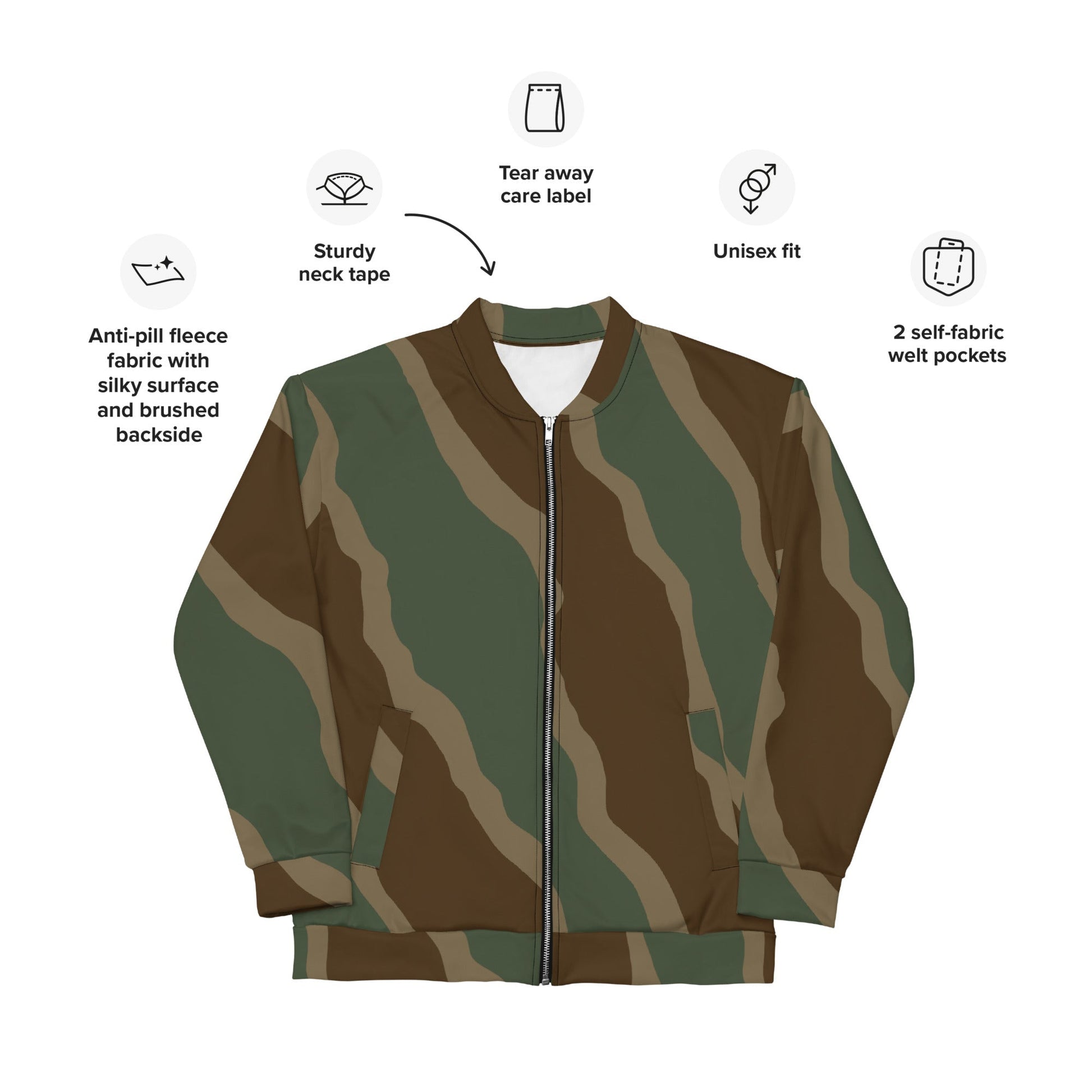 German Ambush Three Stripe Tank CAMO Unisex Bomber Jacket - Jackets