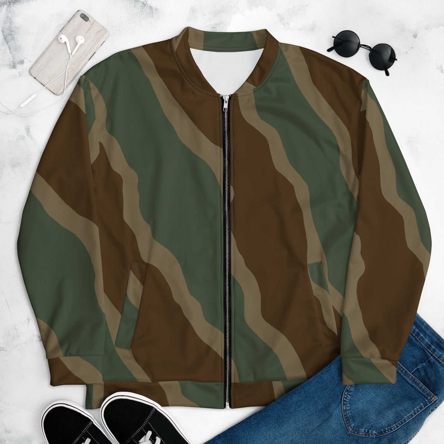 German Ambush Three Stripe Tank CAMO Unisex Bomber Jacket - XS - Jackets