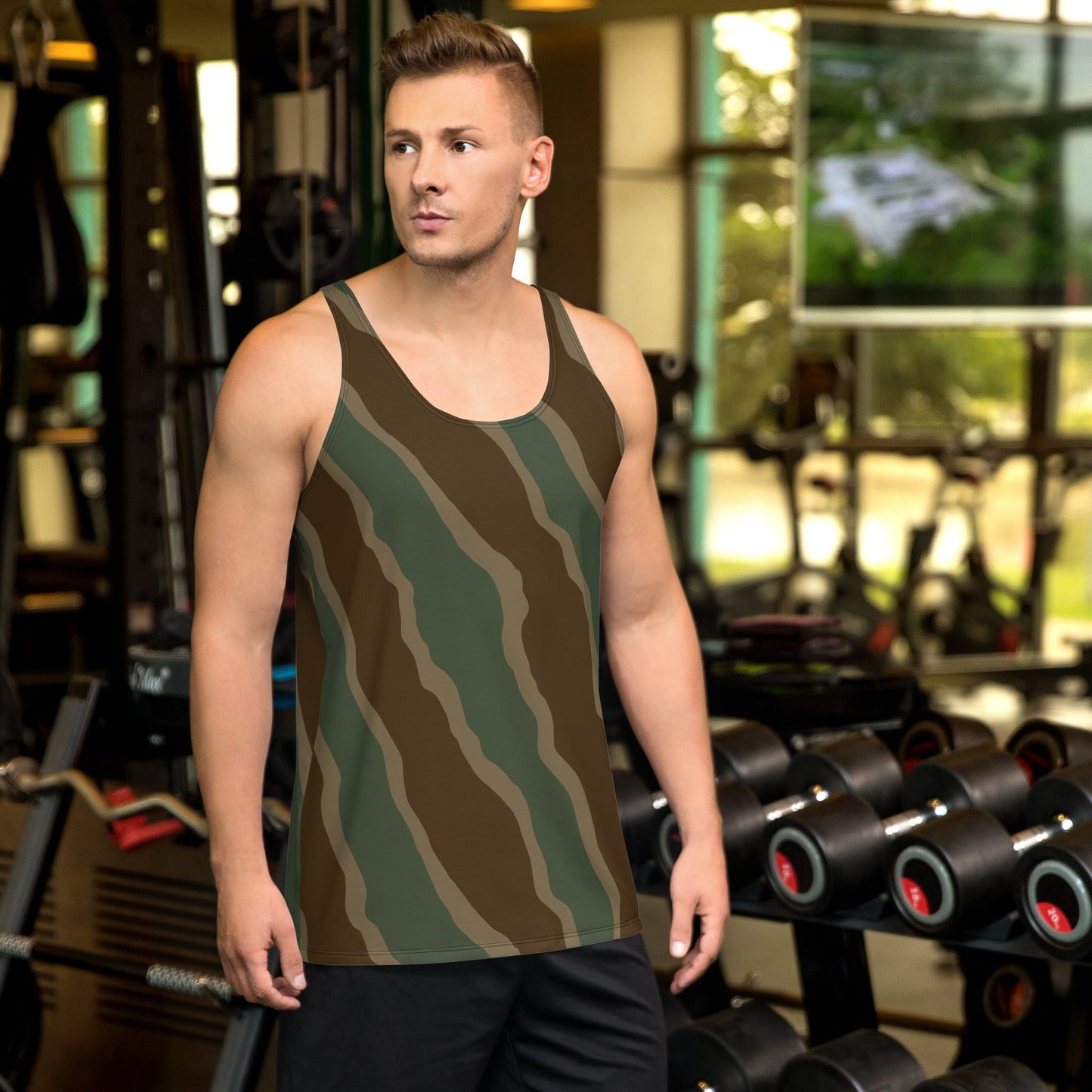 German Ambush Three Stripe Tank CAMO Unisex Top - XS - Tops