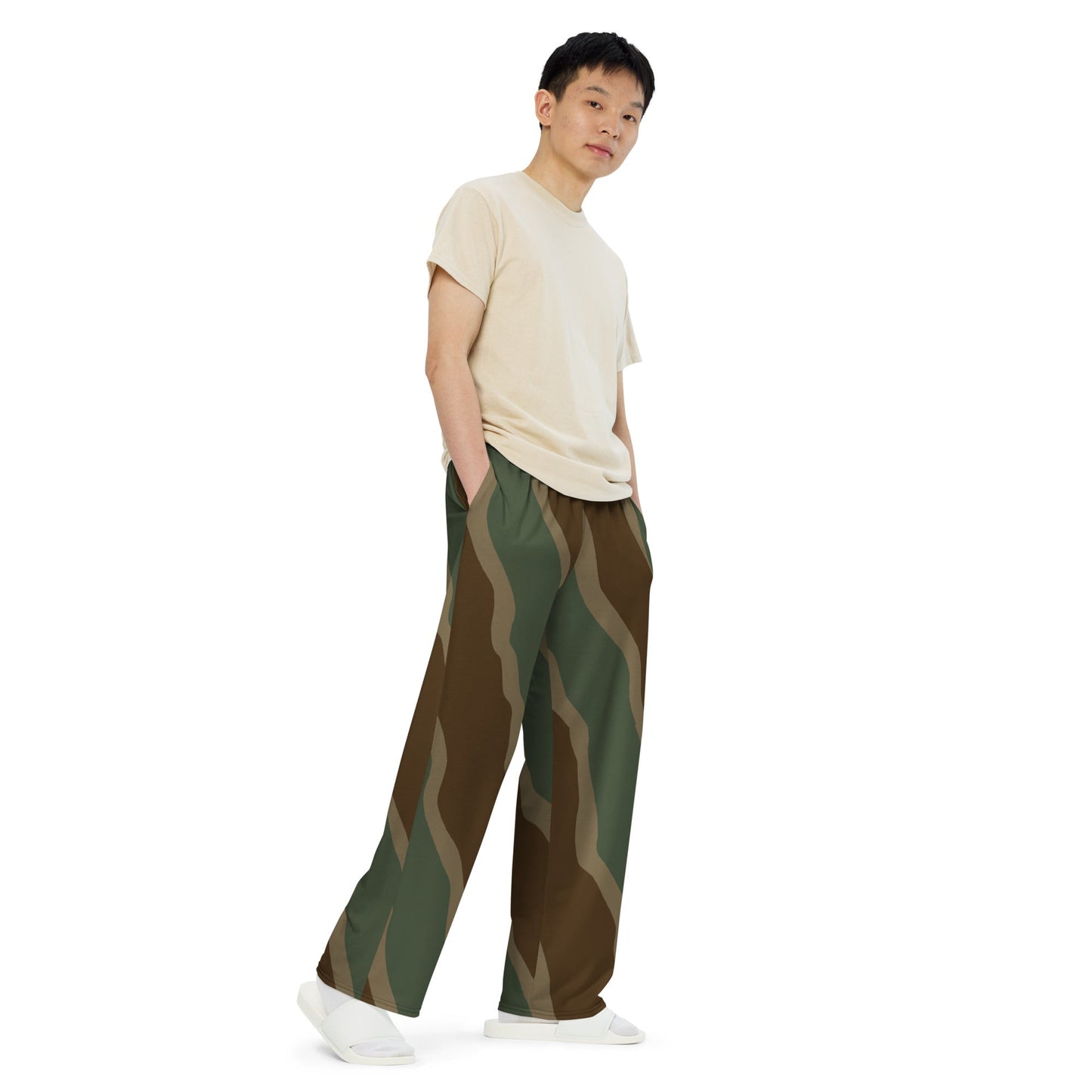 German Ambush Three Stripe Tank CAMO unisex wide-leg pants - Wide-leg Pants