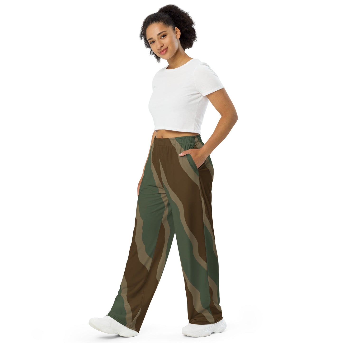 German Ambush Three Stripe Tank CAMO unisex wide-leg pants - Wide-leg Pants