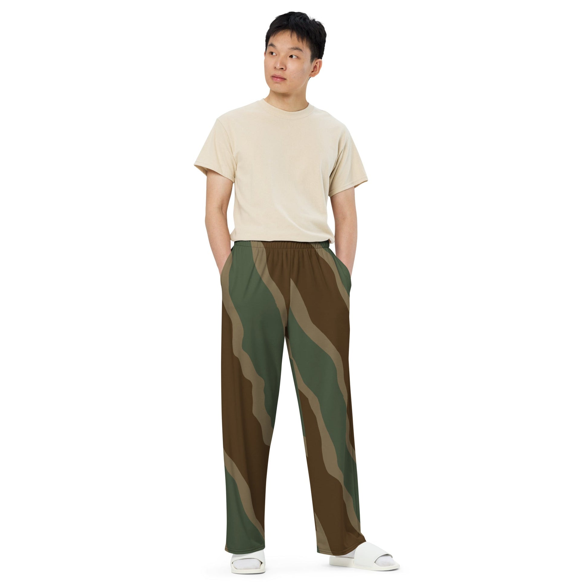 German Ambush Three Stripe Tank CAMO unisex wide-leg pants - Wide-leg Pants