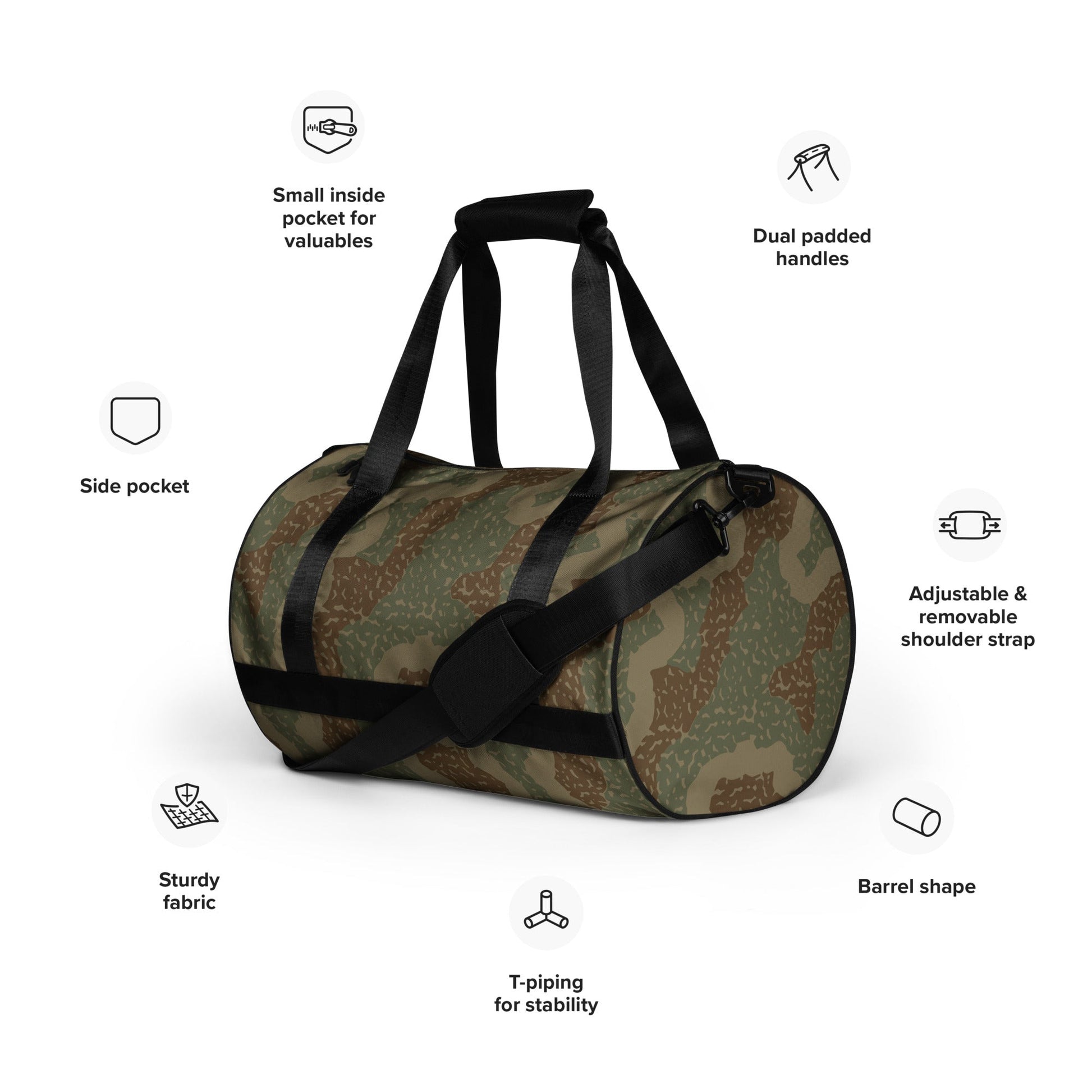German Ambush Zimmerit Tank CAMO gym bag - Gym Bags
