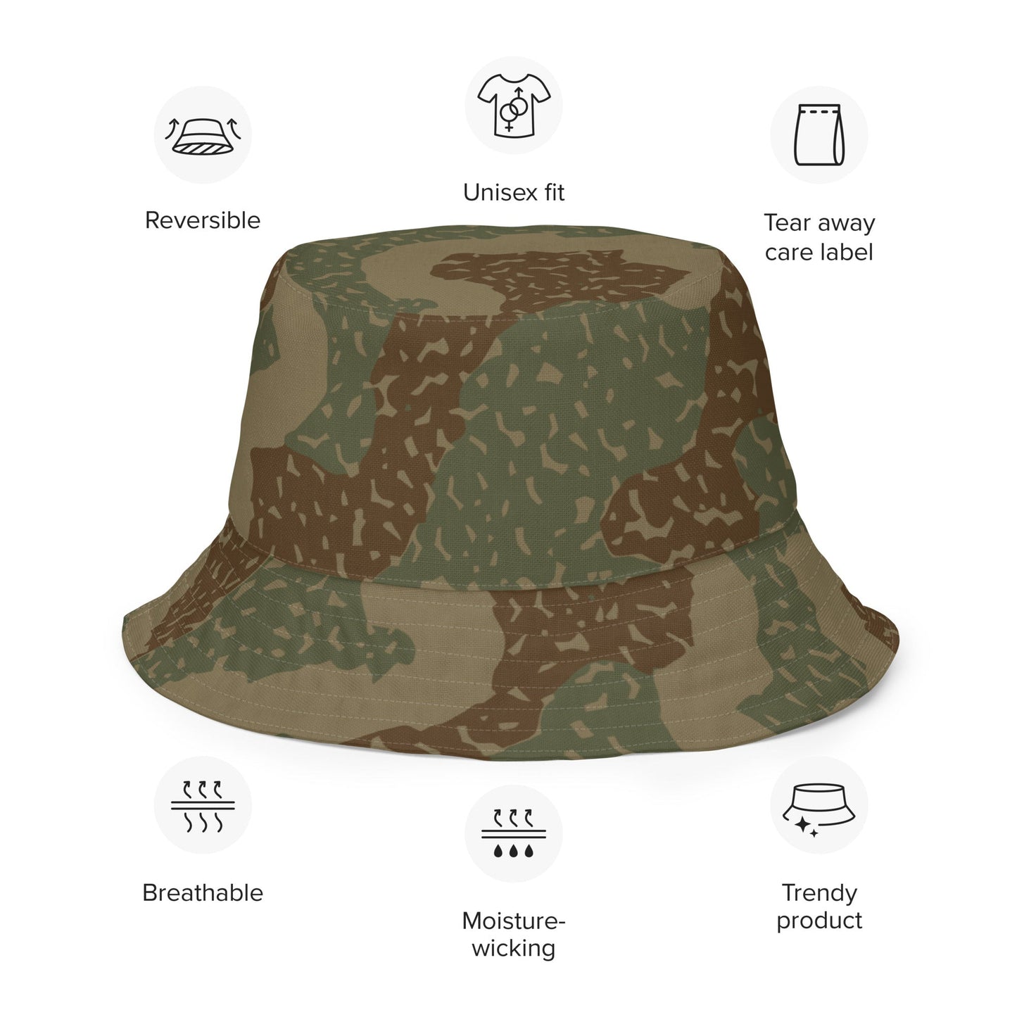 German Ambush Zimmerit Tank CAMO Reversible bucket hat - Bucket Hats