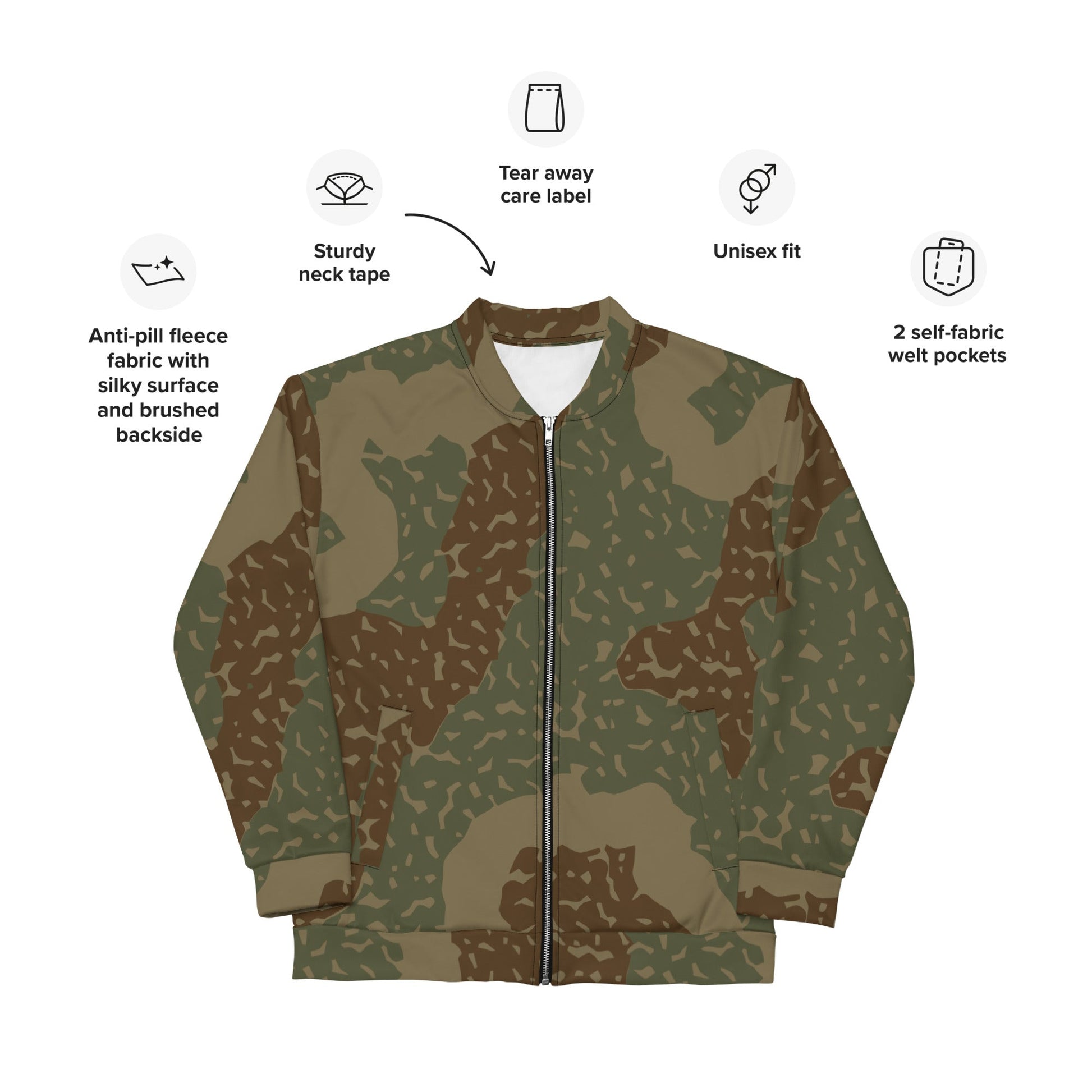 German Ambush Zimmerit Tank CAMO Unisex Bomber Jacket - Jackets