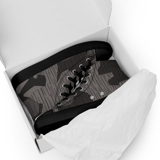 German Black Forest Splinter CAMO Mens High-Top Canvas Shoes