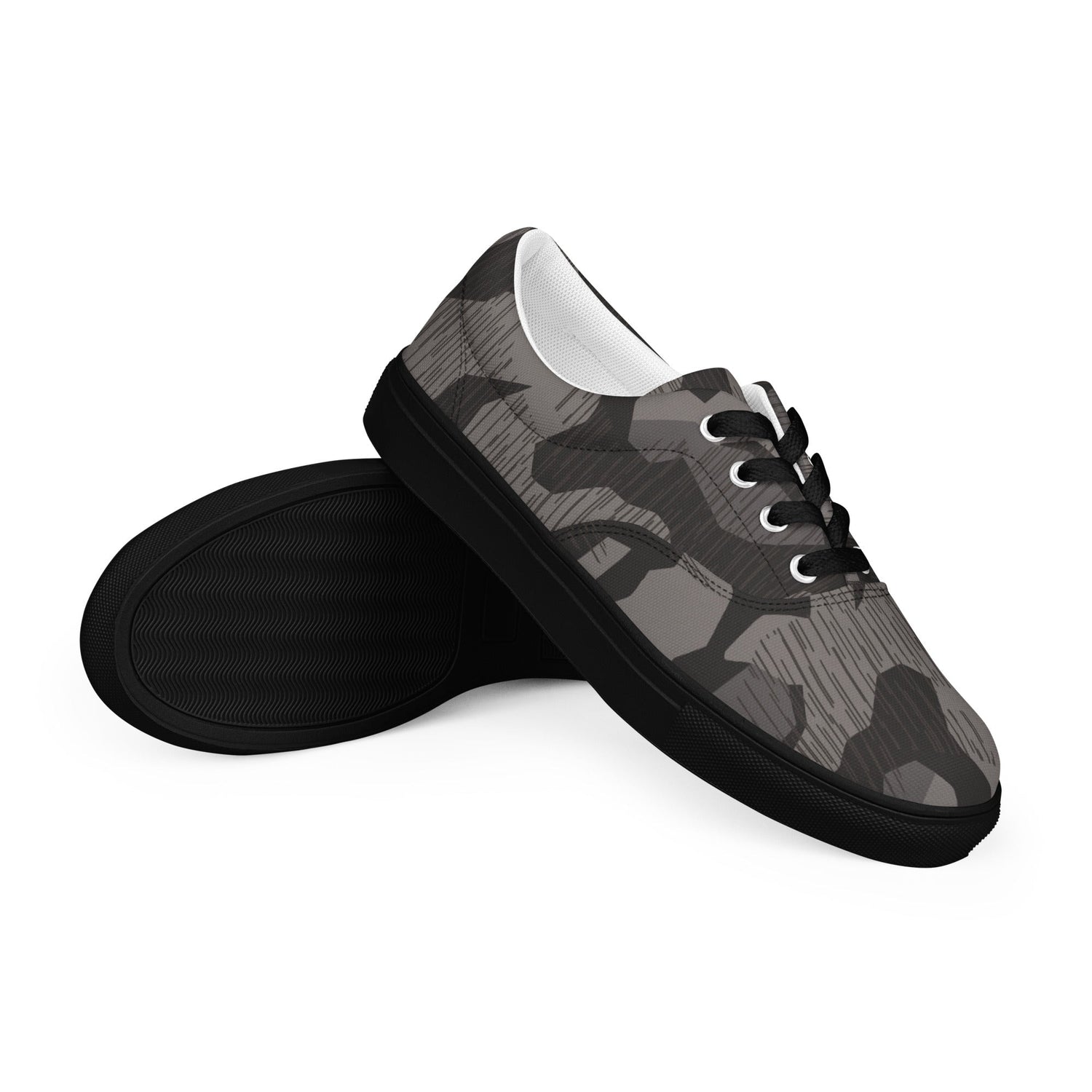 German Black Forest Splinter CAMO Mens Lace-Up Canvas Shoes - 5 - Lace-up