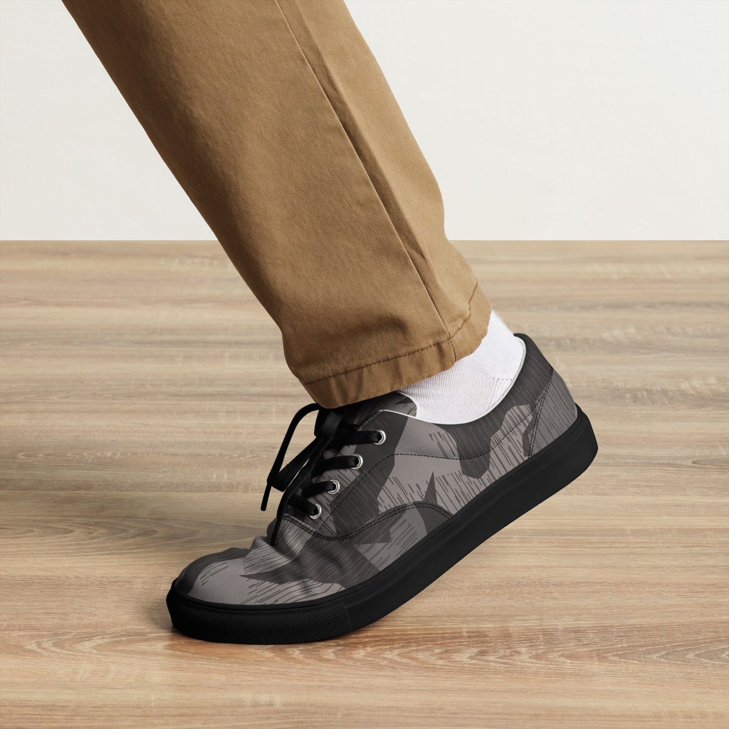 German Black Forest Splinter CAMO Mens Lace-Up Canvas Shoes - Lace-up