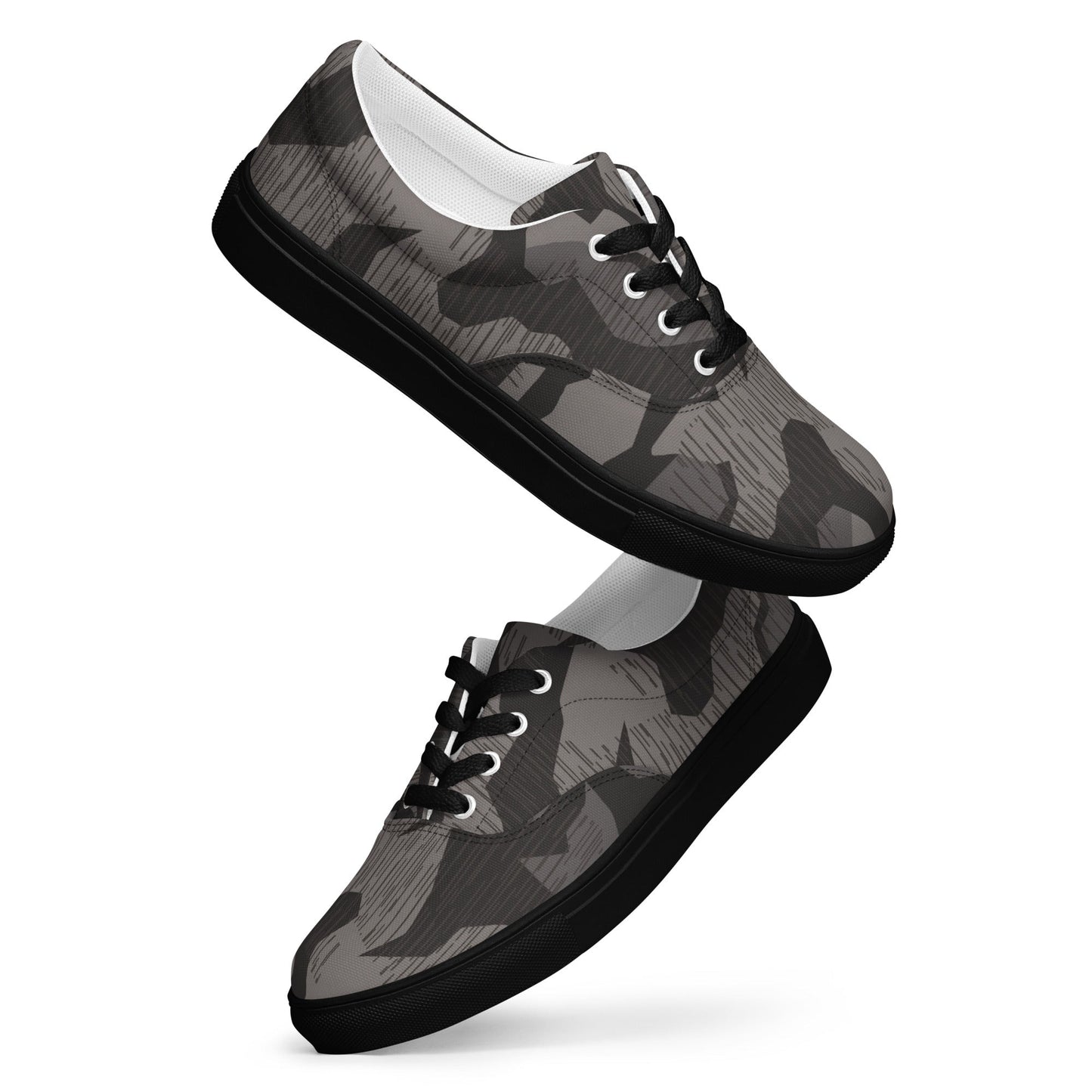 German Black Forest Splinter CAMO Mens Lace-Up Canvas Shoes - Lace-up