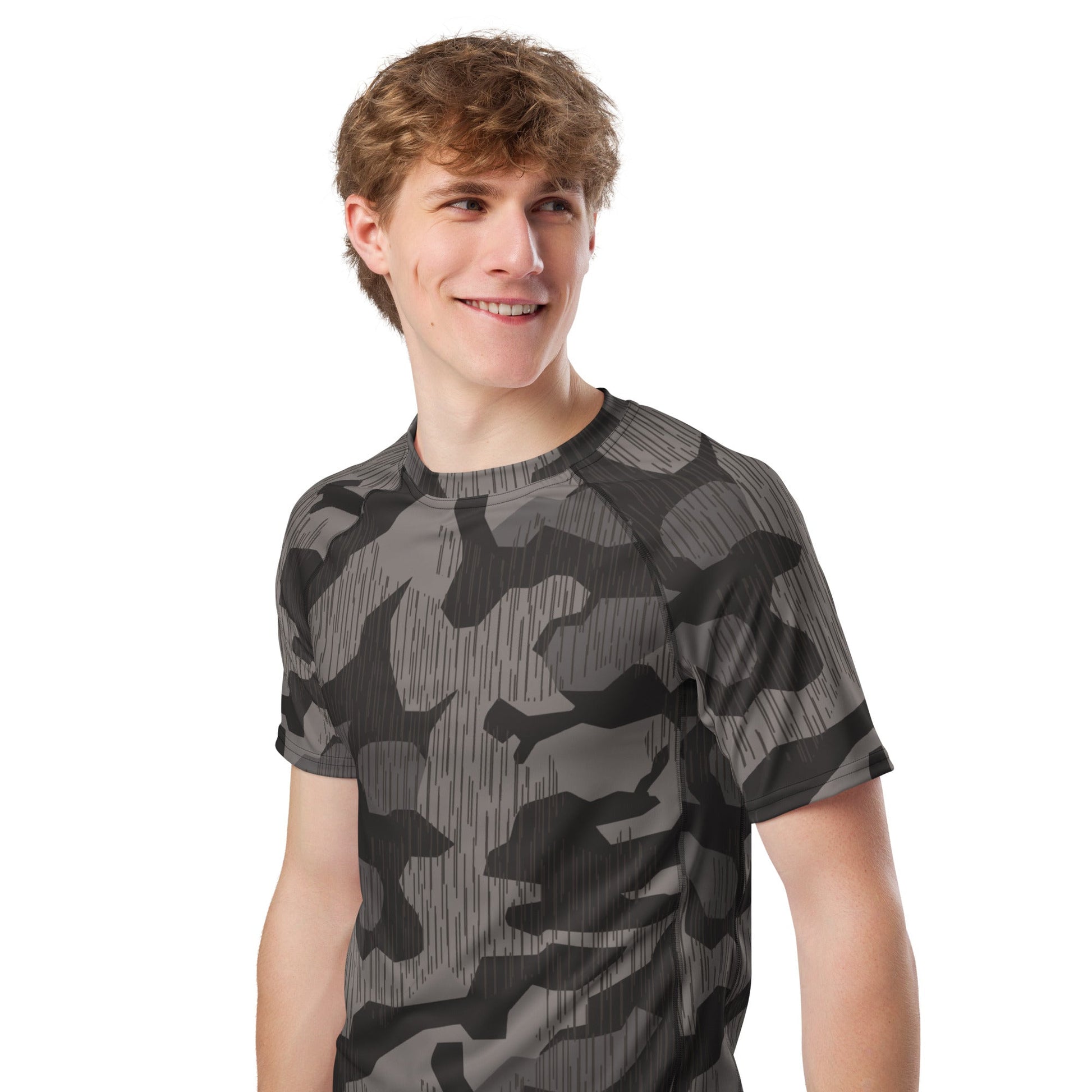 German Black Forest Splinter CAMO Mens Short-Sleeve Rash Guard