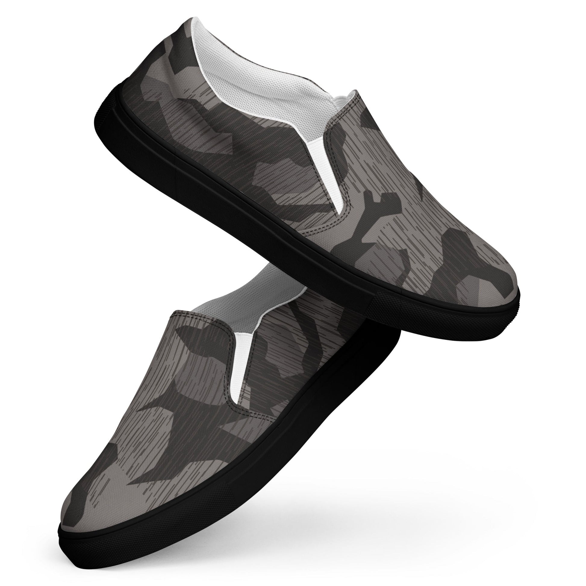 German Black Forest Splinter CAMO Mens Slip-On Canvas Shoes