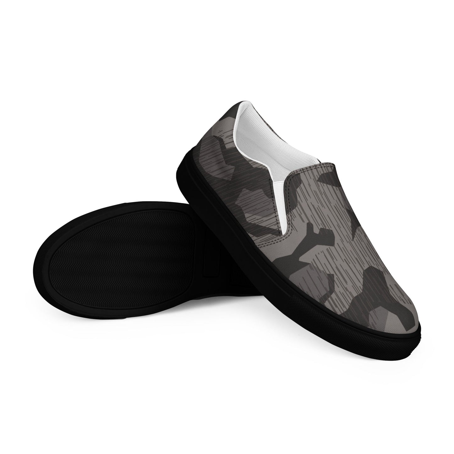German Black Forest Splinter CAMO Mens Slip-On Canvas Shoes