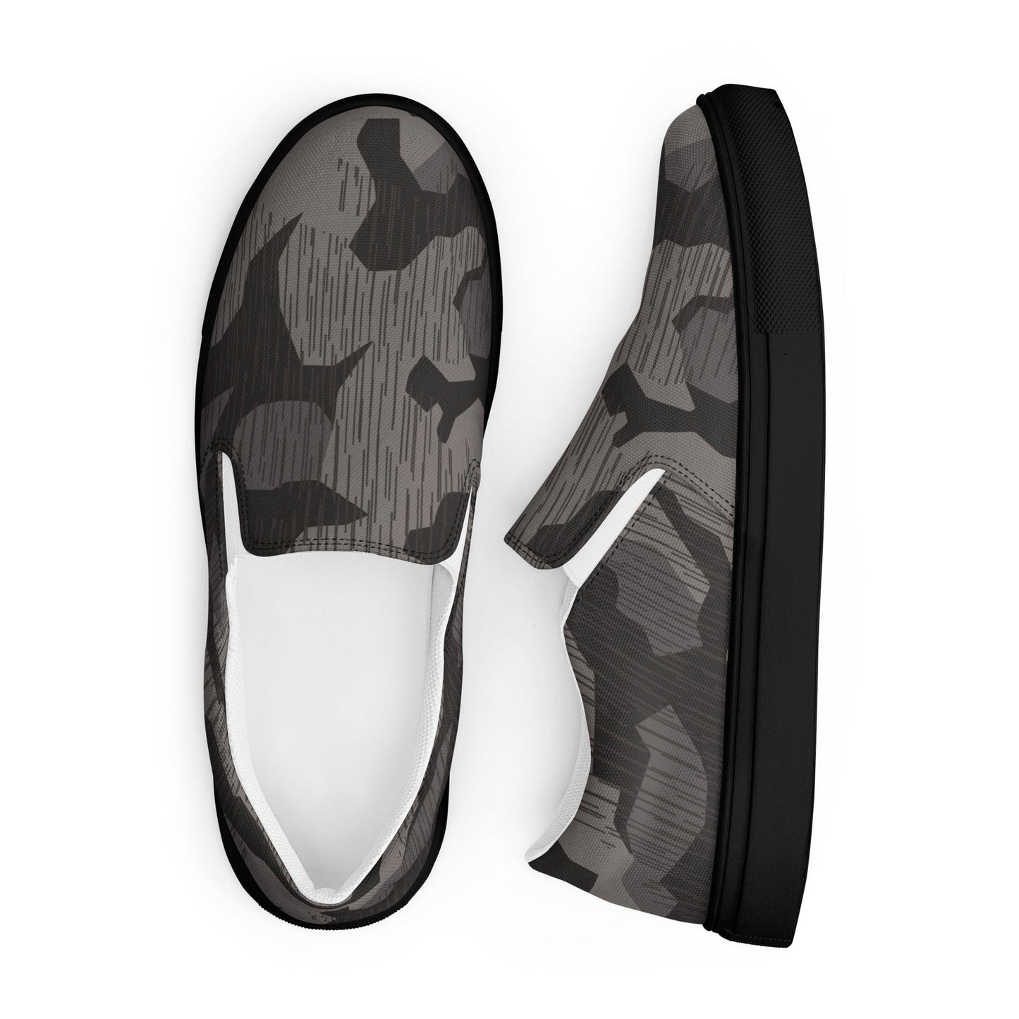 German Black Forest Splinter CAMO Mens Slip-On Canvas Shoes