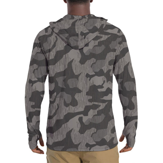 German Black Forest Splinter CAMO Mens Sunscreen Sports Hoodie With Thumb Holes