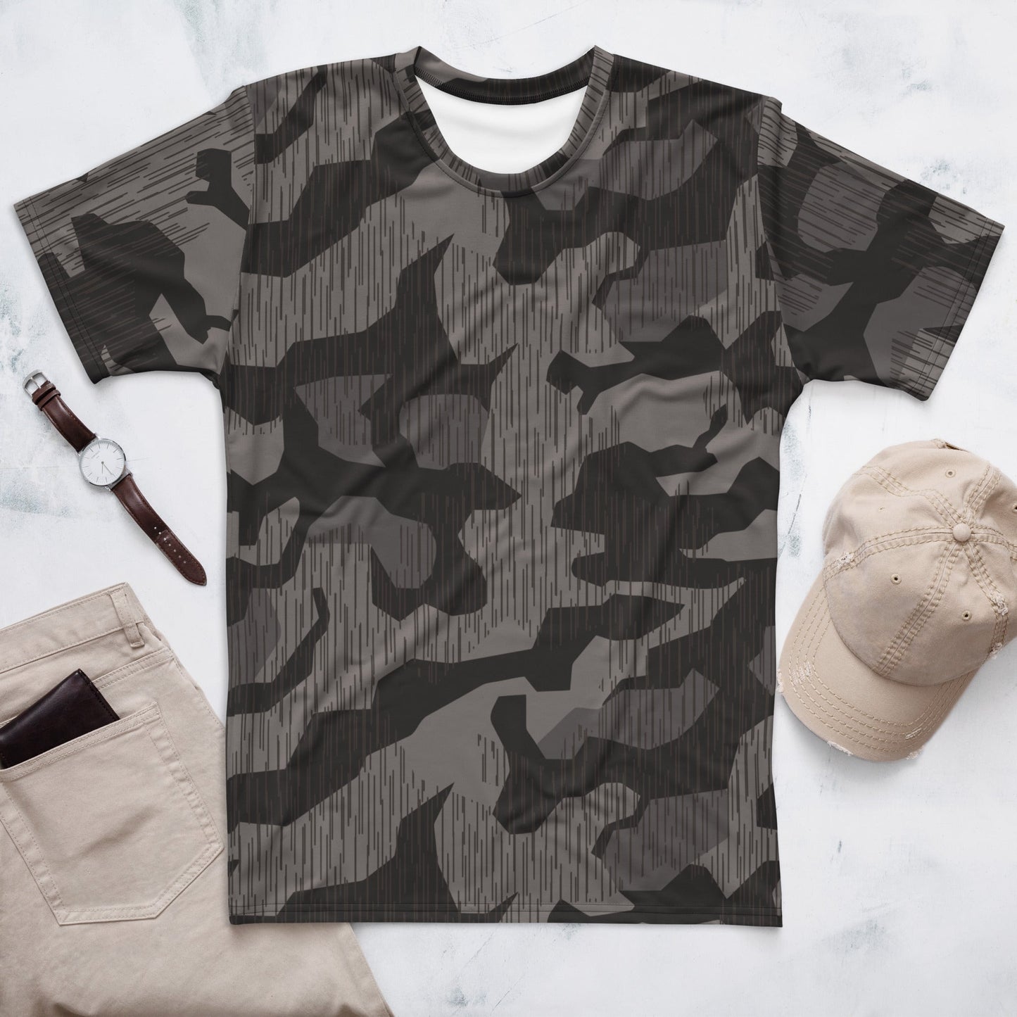 German Black Forest Splinter CAMO Mens T-Shirt - XS