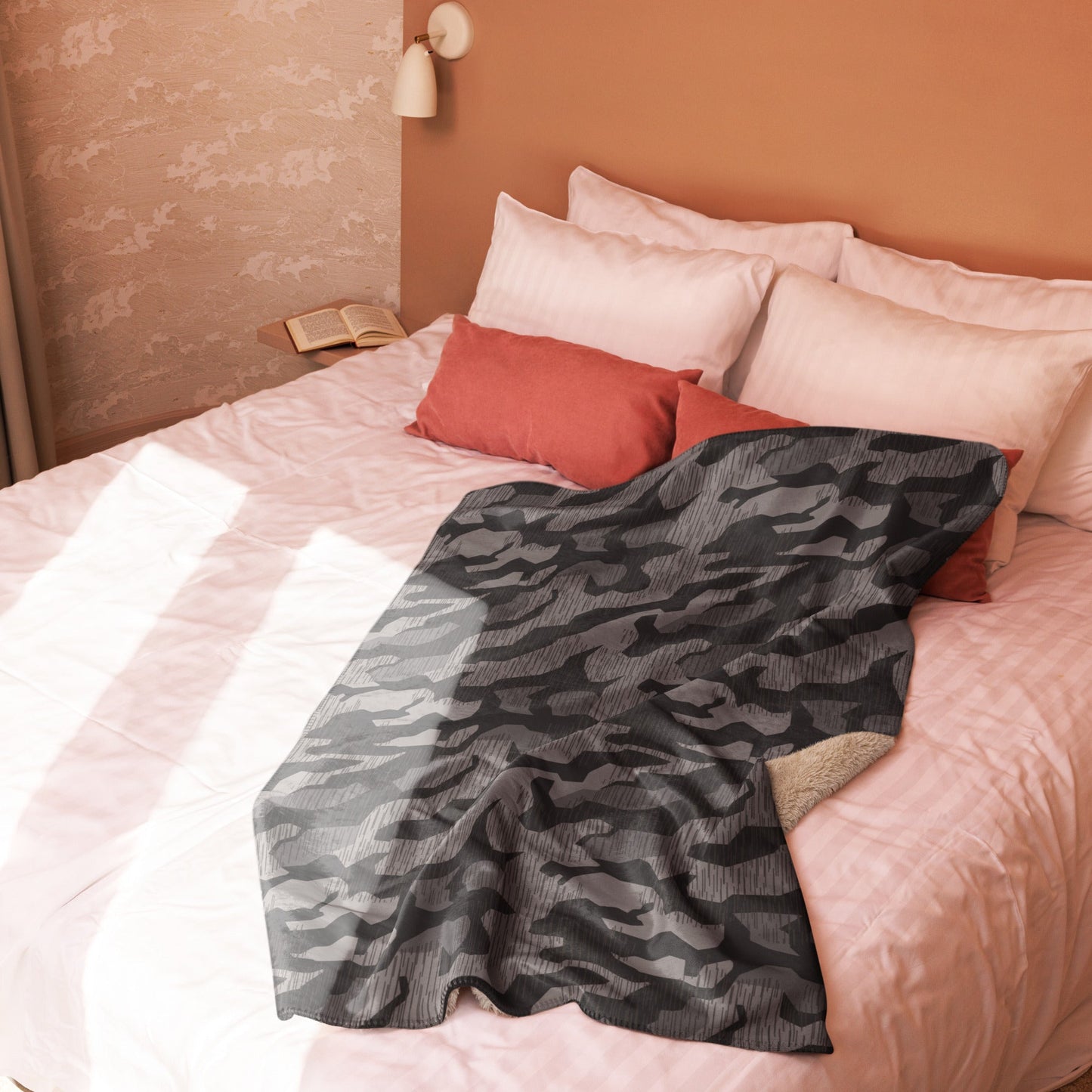 German Black Forest Splinter CAMO Sherpa Blanket