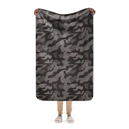 German Black Forest Splinter CAMO Sherpa Blanket - 37″×57″