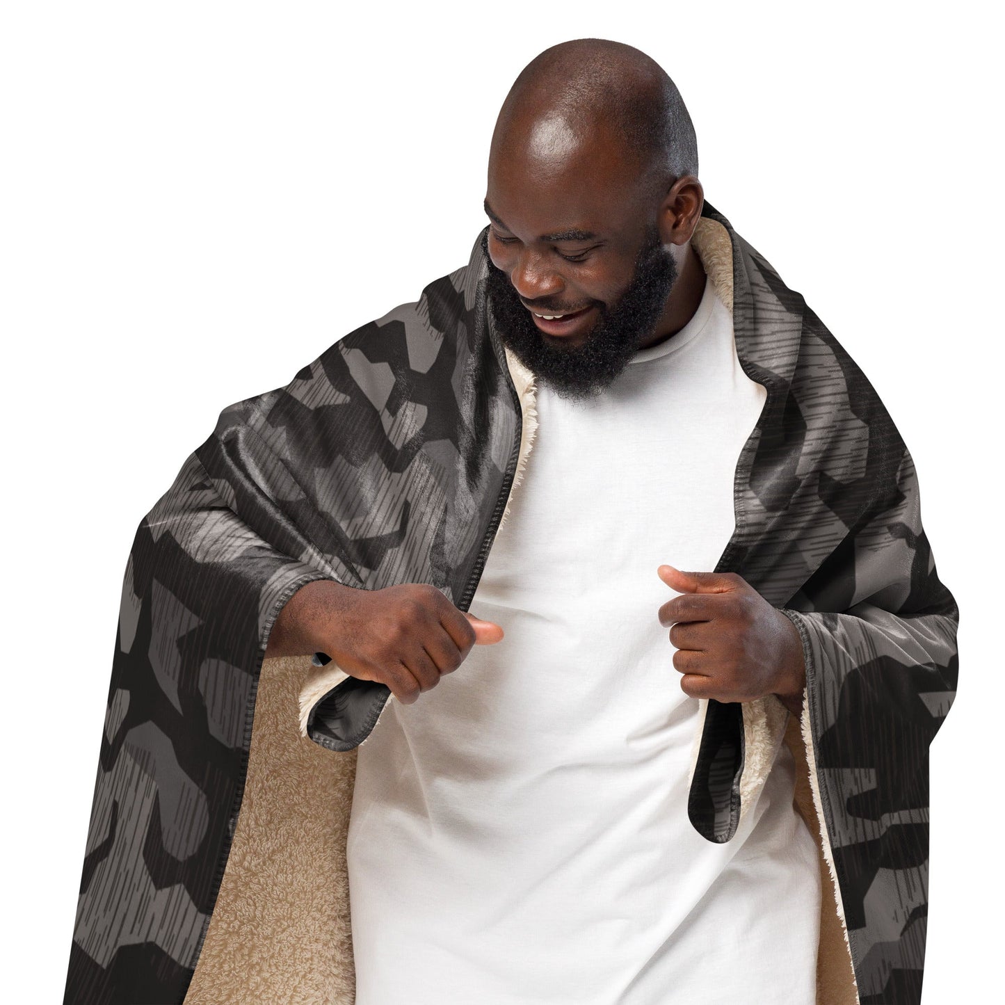 German Black Forest Splinter CAMO Sherpa Blanket