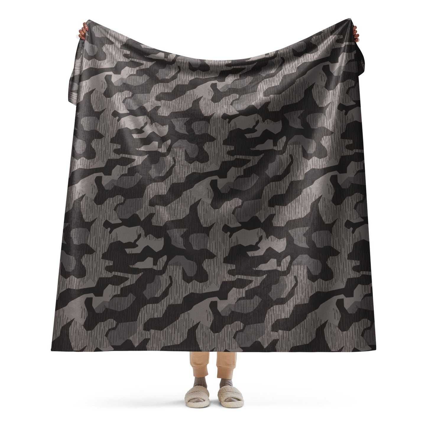 German Black Forest Splinter CAMO Sherpa Blanket - 60″×80″