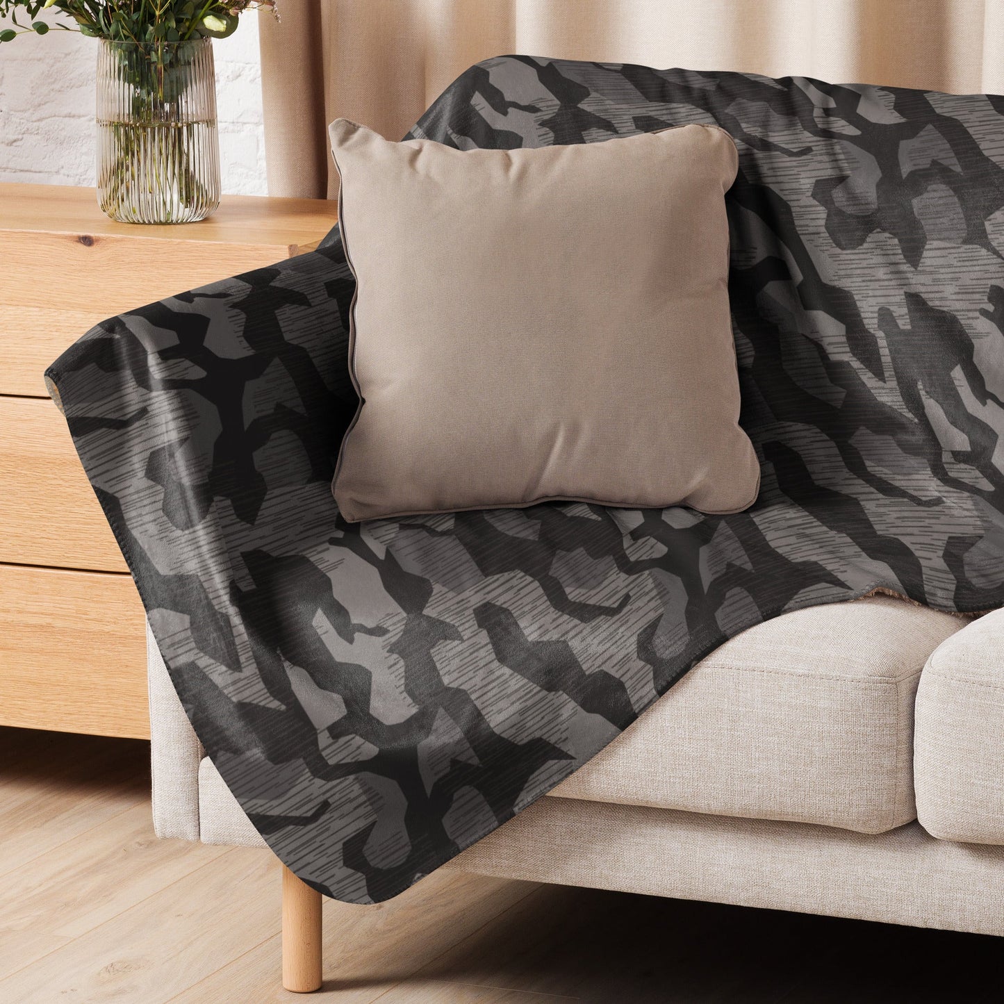 German Black Forest Splinter CAMO Sherpa Blanket