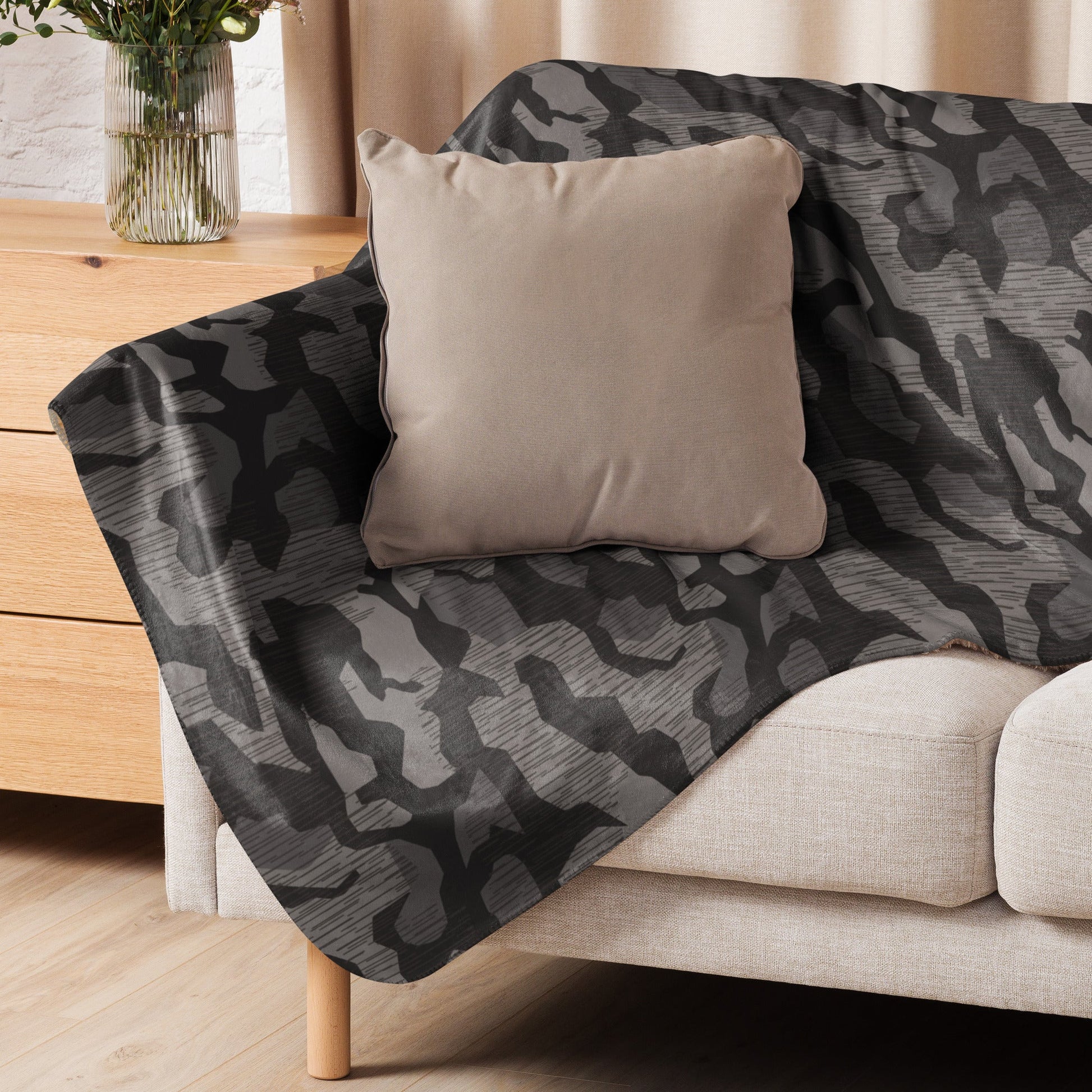 German Black Forest Splinter CAMO Sherpa Blanket