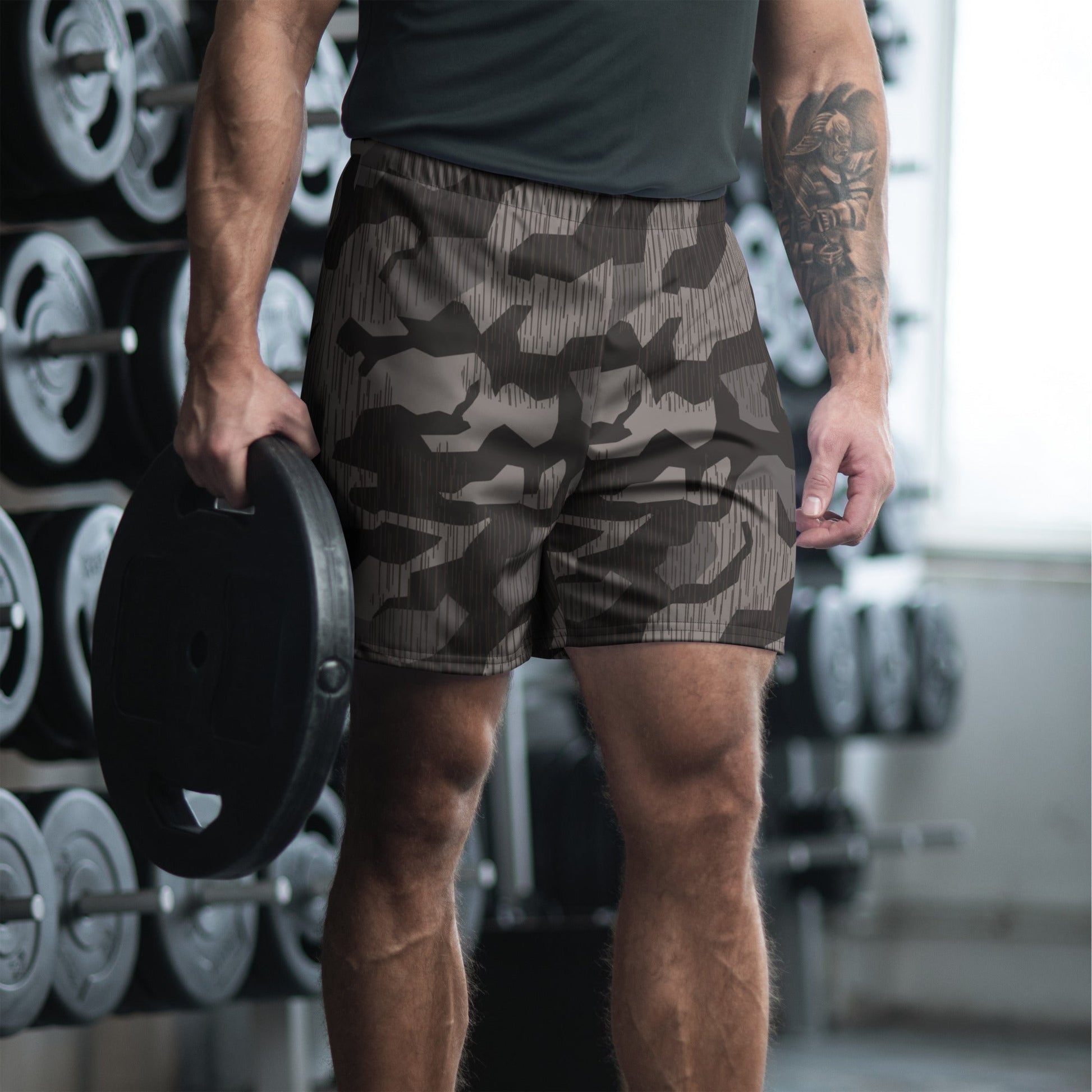 German Black Forest Splinter CAMO Unisex Athletic Long Shorts - 2XS