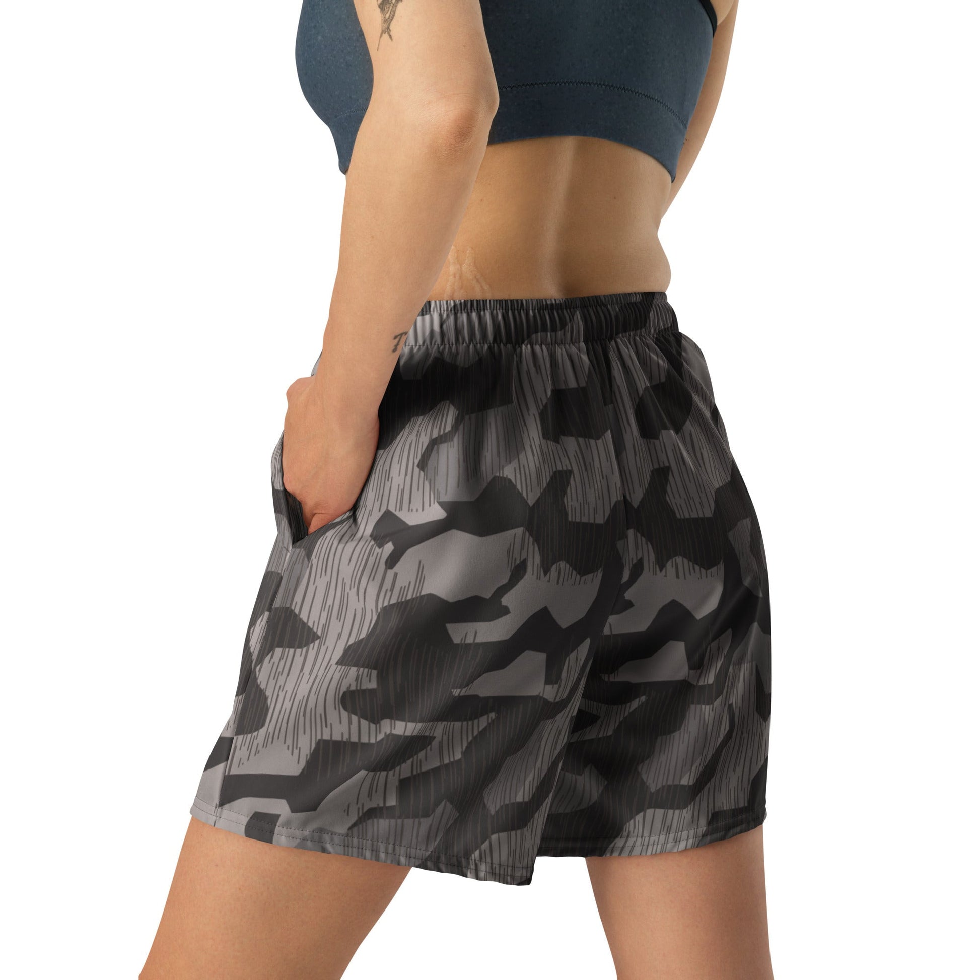 German Black Forest Splinter CAMO Unisex Athletic Long Shorts