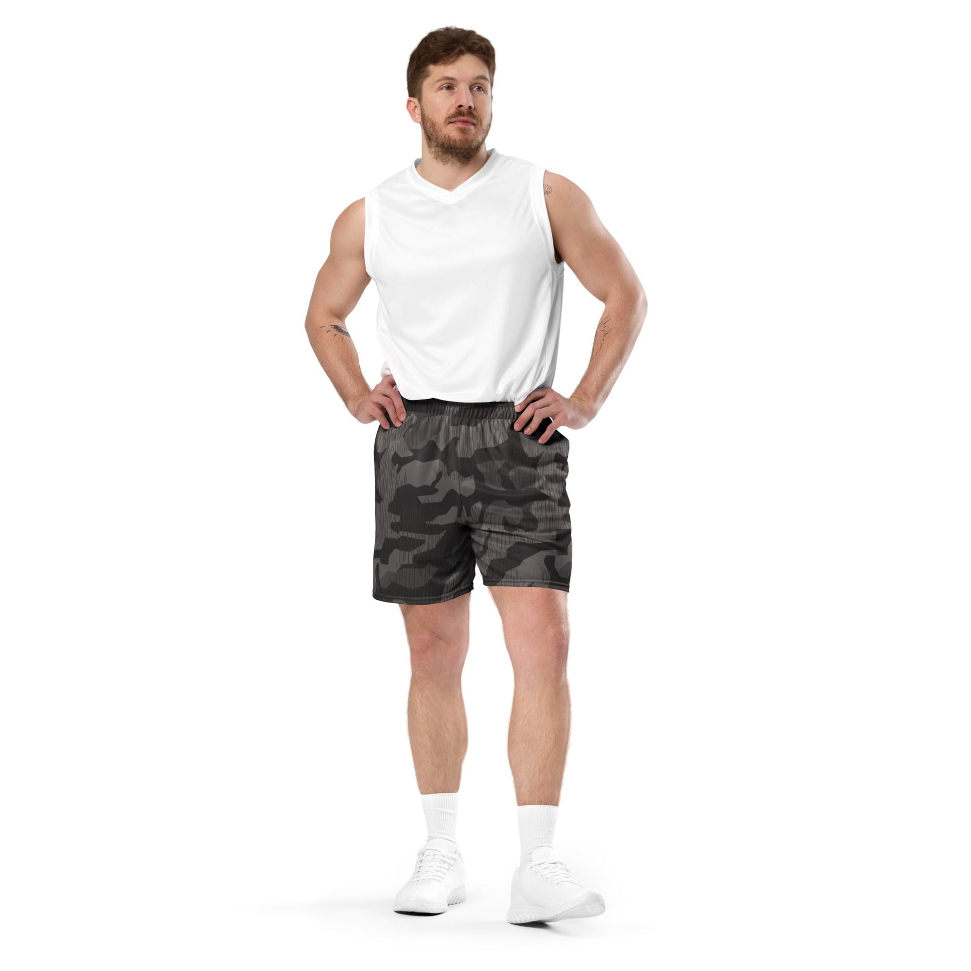 German Black Forest Splinter CAMO Unisex Mesh Shorts