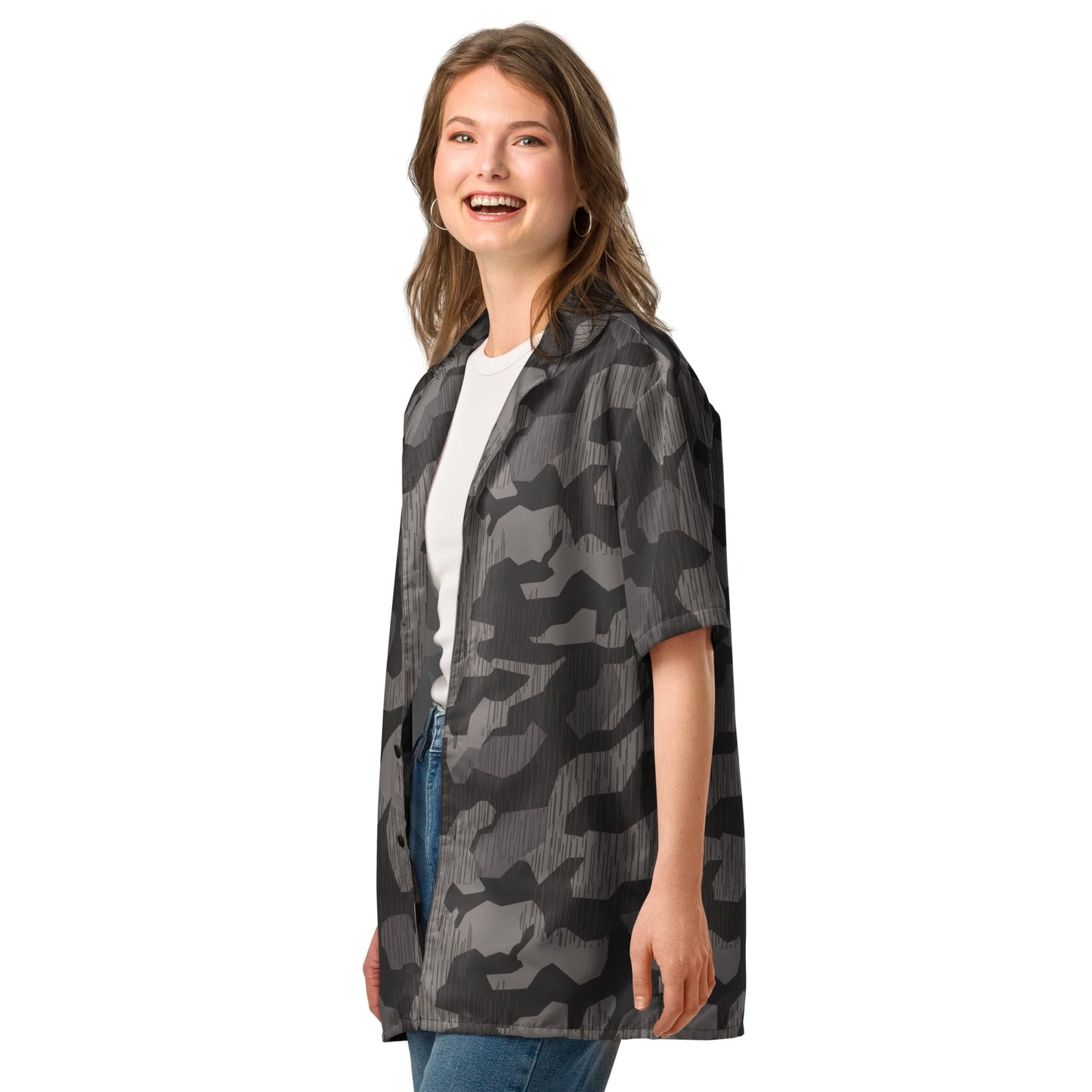 German Black Forest Splinter CAMO Unisex Short-Sleeve Button Shirt