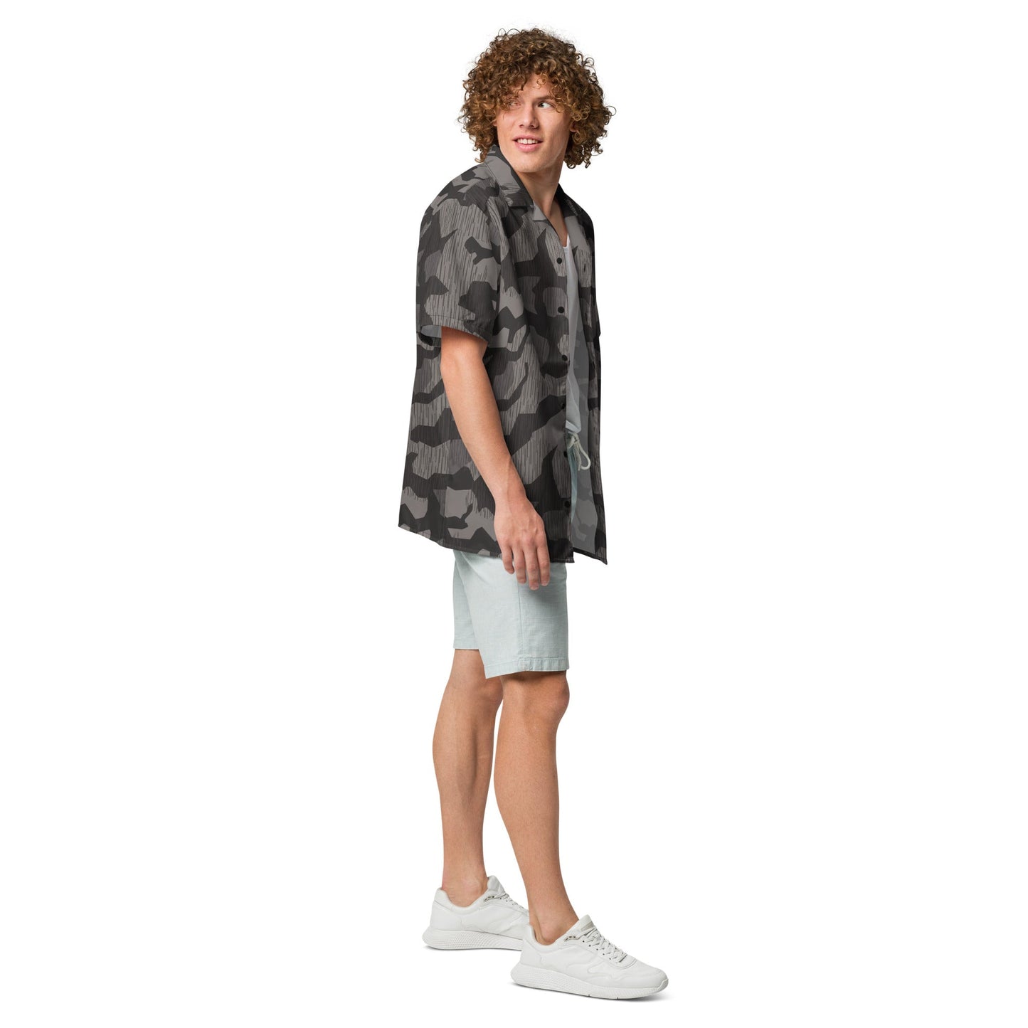 German Black Forest Splinter CAMO Unisex Short-Sleeve Button Shirt