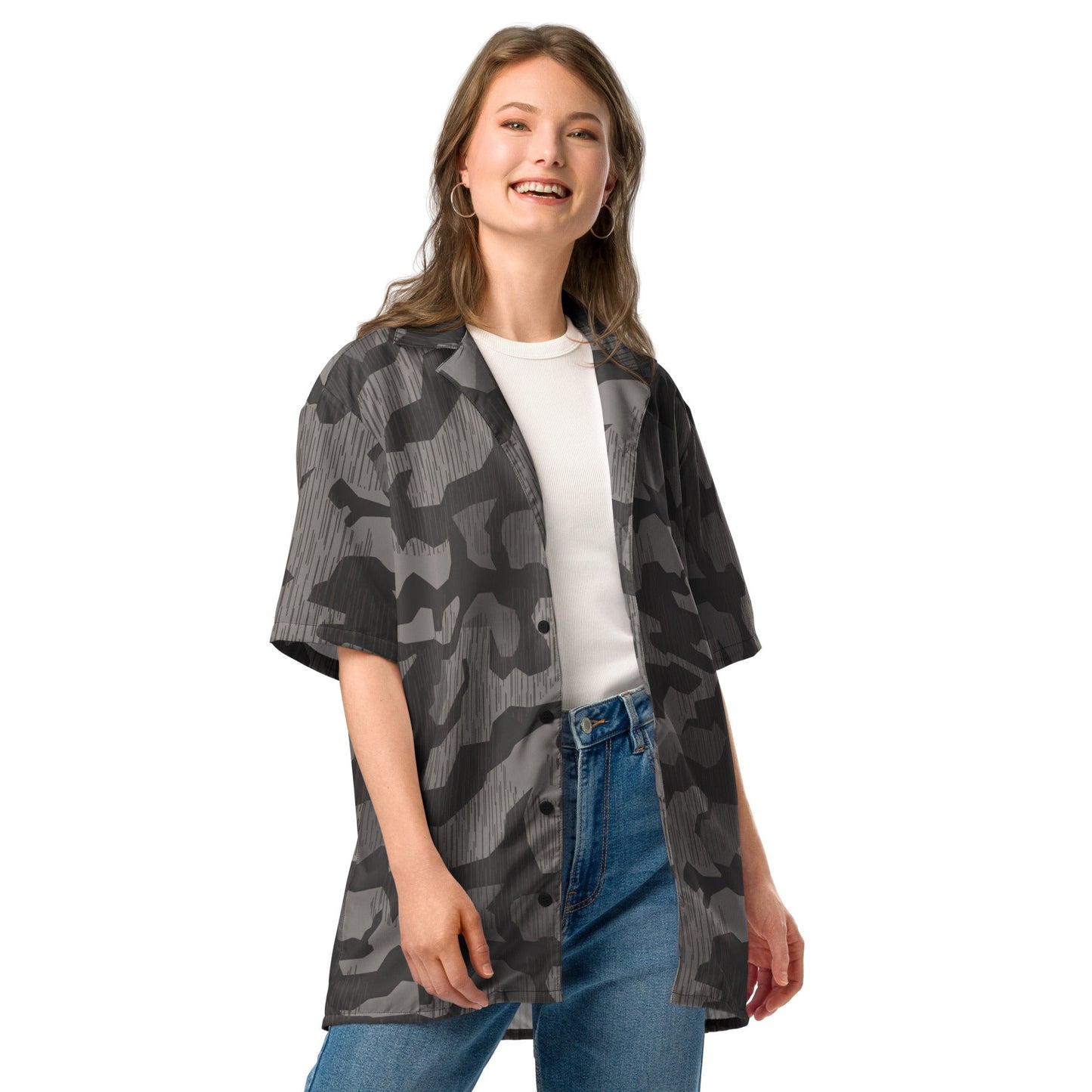 German Black Forest Splinter CAMO Unisex Short-Sleeve Button Shirt