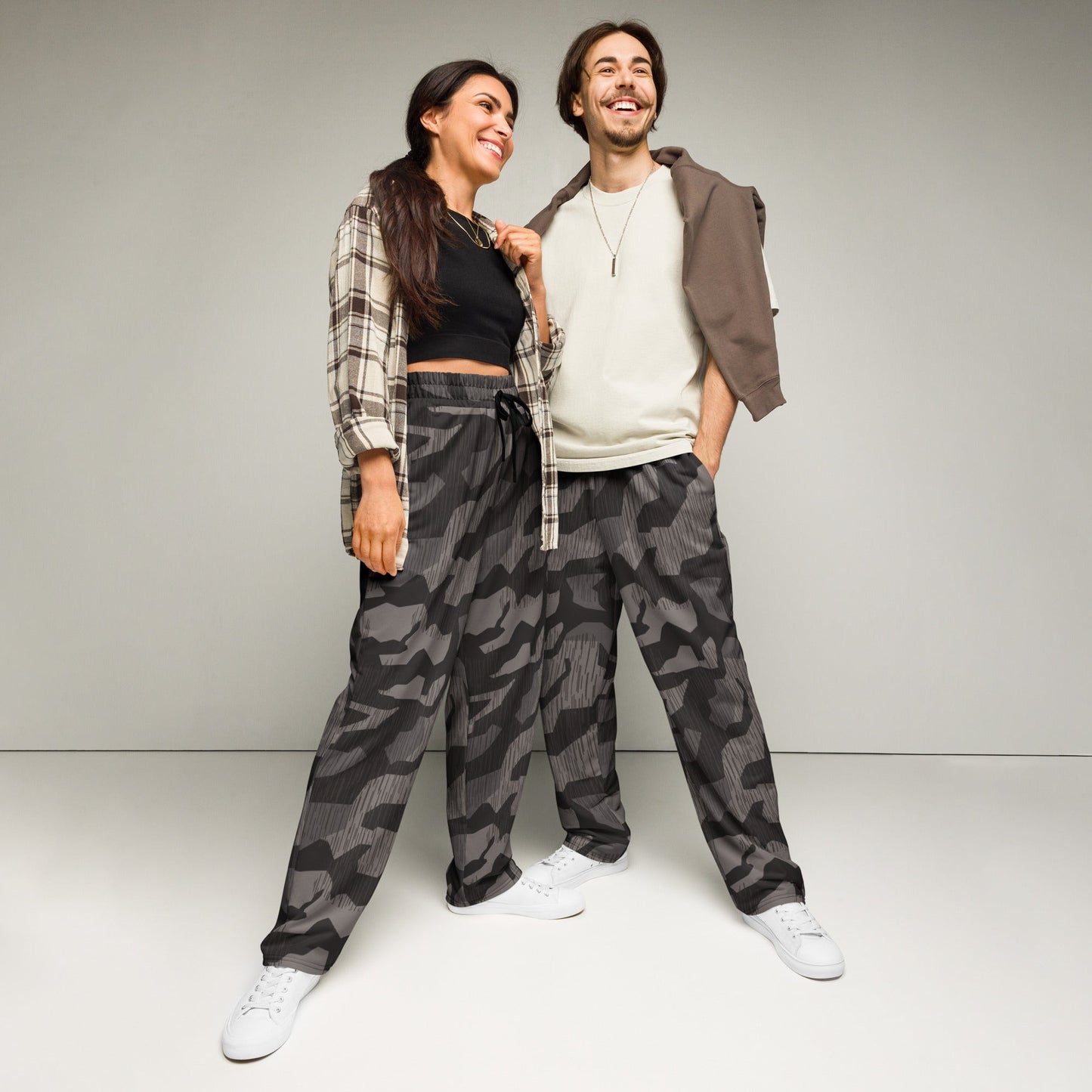 German Black Forest Splinter CAMO Unisex Wide-Leg Joggers - 2XS