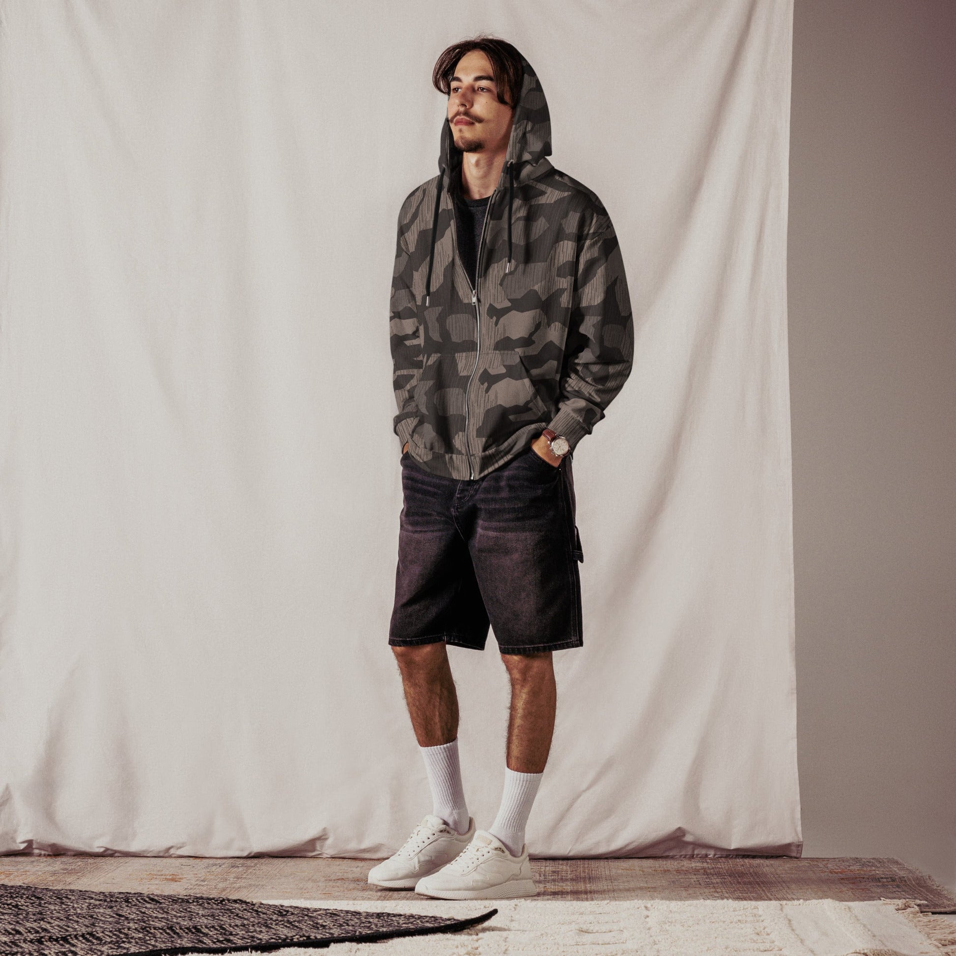 German Black Forest Splinter CAMO Unisex Zip Hoodie