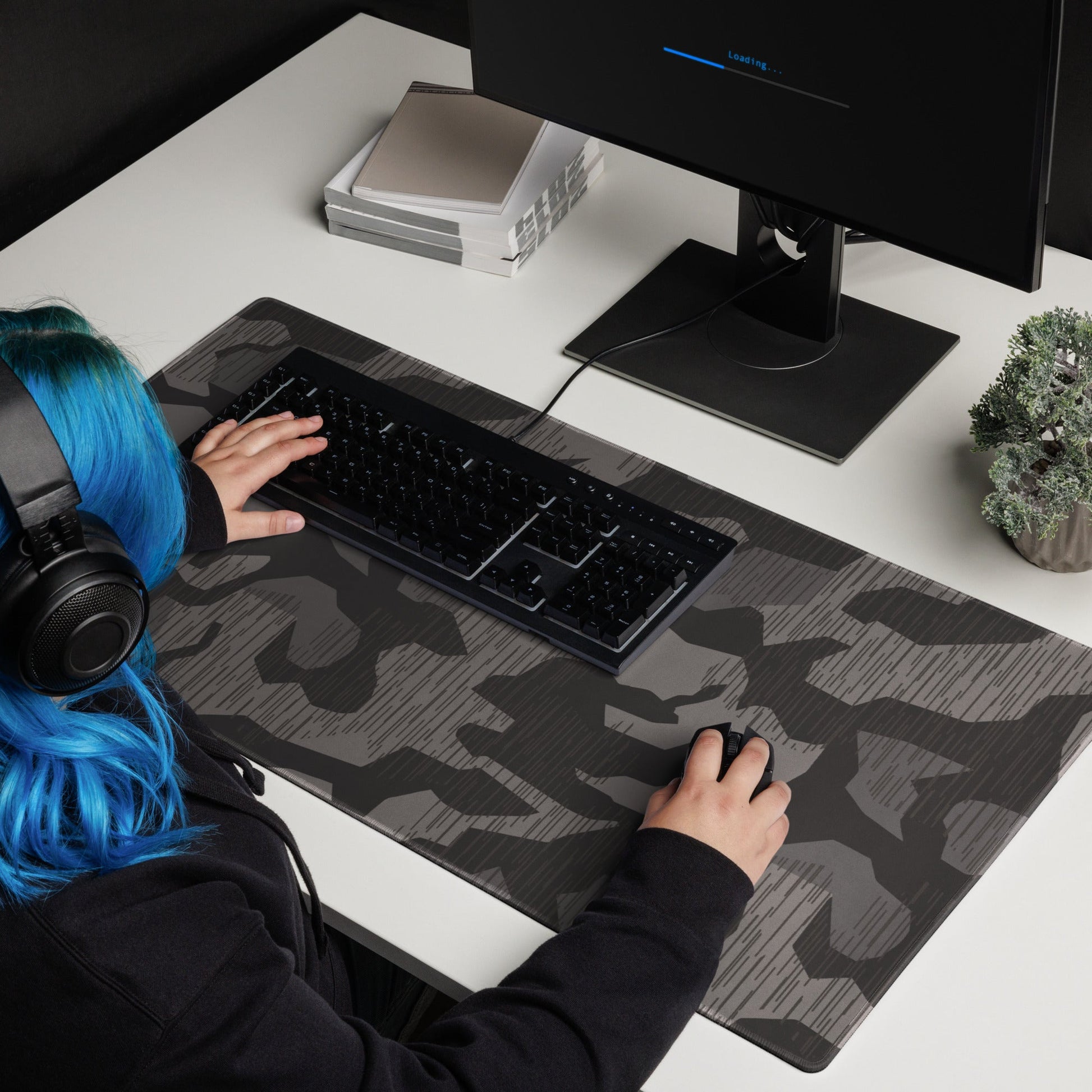 German Black Forest Splinter CAMO Universal Large Desk Pad