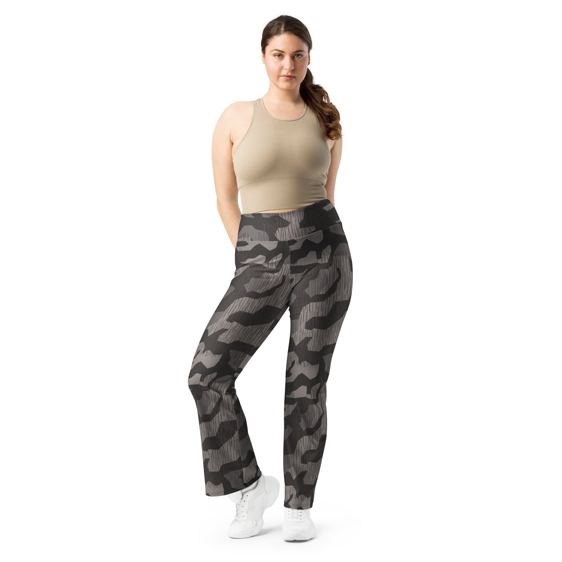 German Black Forest Splinter CAMO Womens Flare Leggings