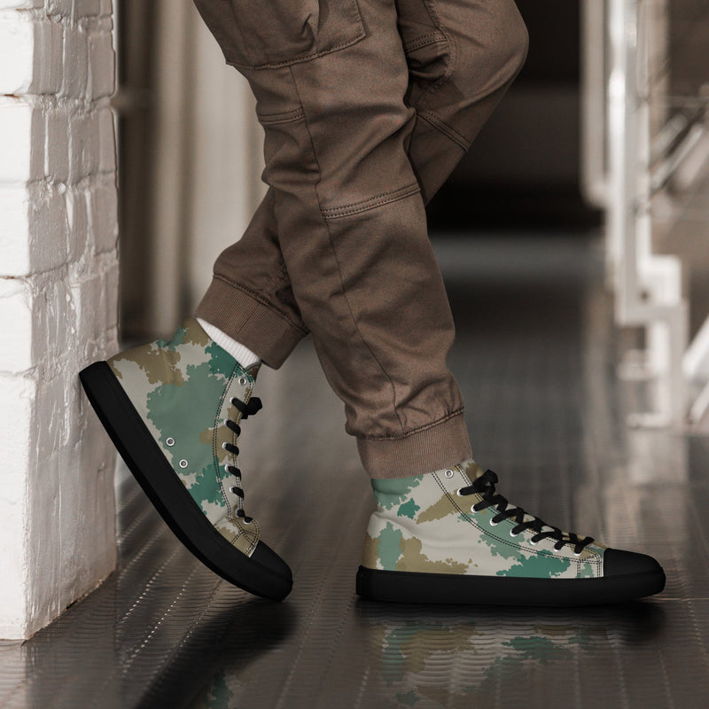 Blumentarn Flächentarn CAMO Mens High-Top Canvas Shoes - Black / 5