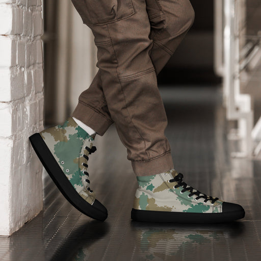 Blumentarn Flächentarn CAMO Mens High-Top Canvas Shoes - Black / 5