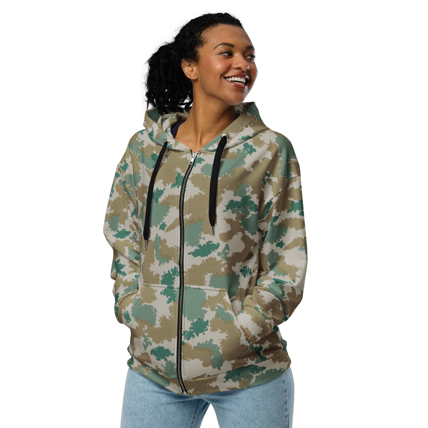 German Flachentarn Blumentarn CAMO Unisex zip hoodie - Zip Hoodies