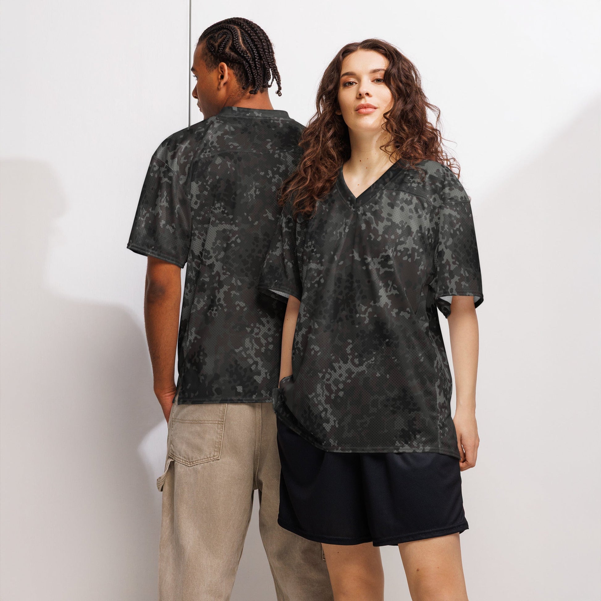 German Flecktarn Black CAMO Unisex American Football Jersey